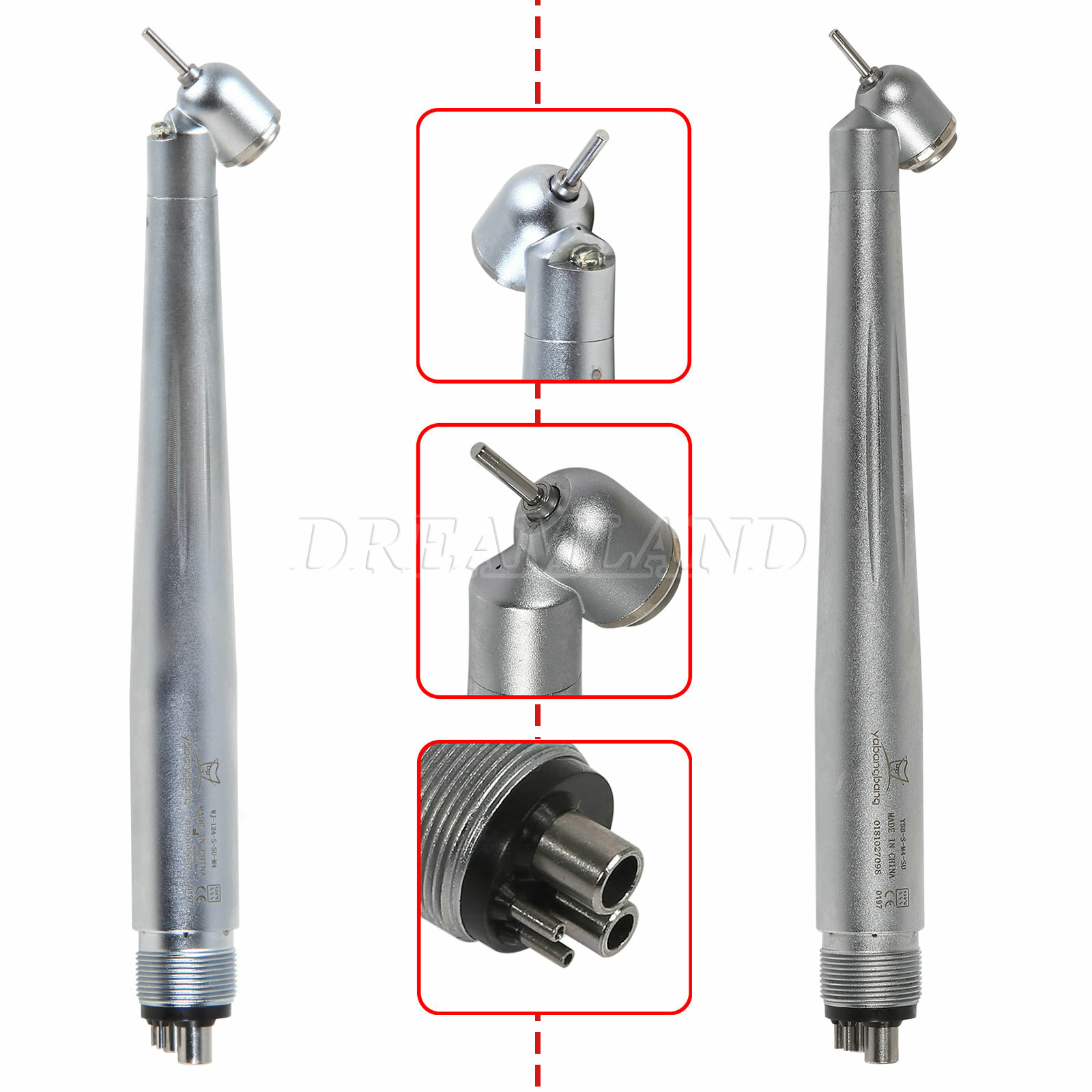 Dental 45 Degree Surgical High Speed Handpiece Push Button LED E-generator 4Hole