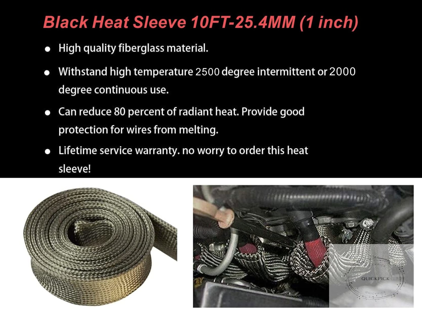 Heat Shield Sleeve Fuel Line Heat Shield Auto Hose Spark Plug Wire Cover Protect