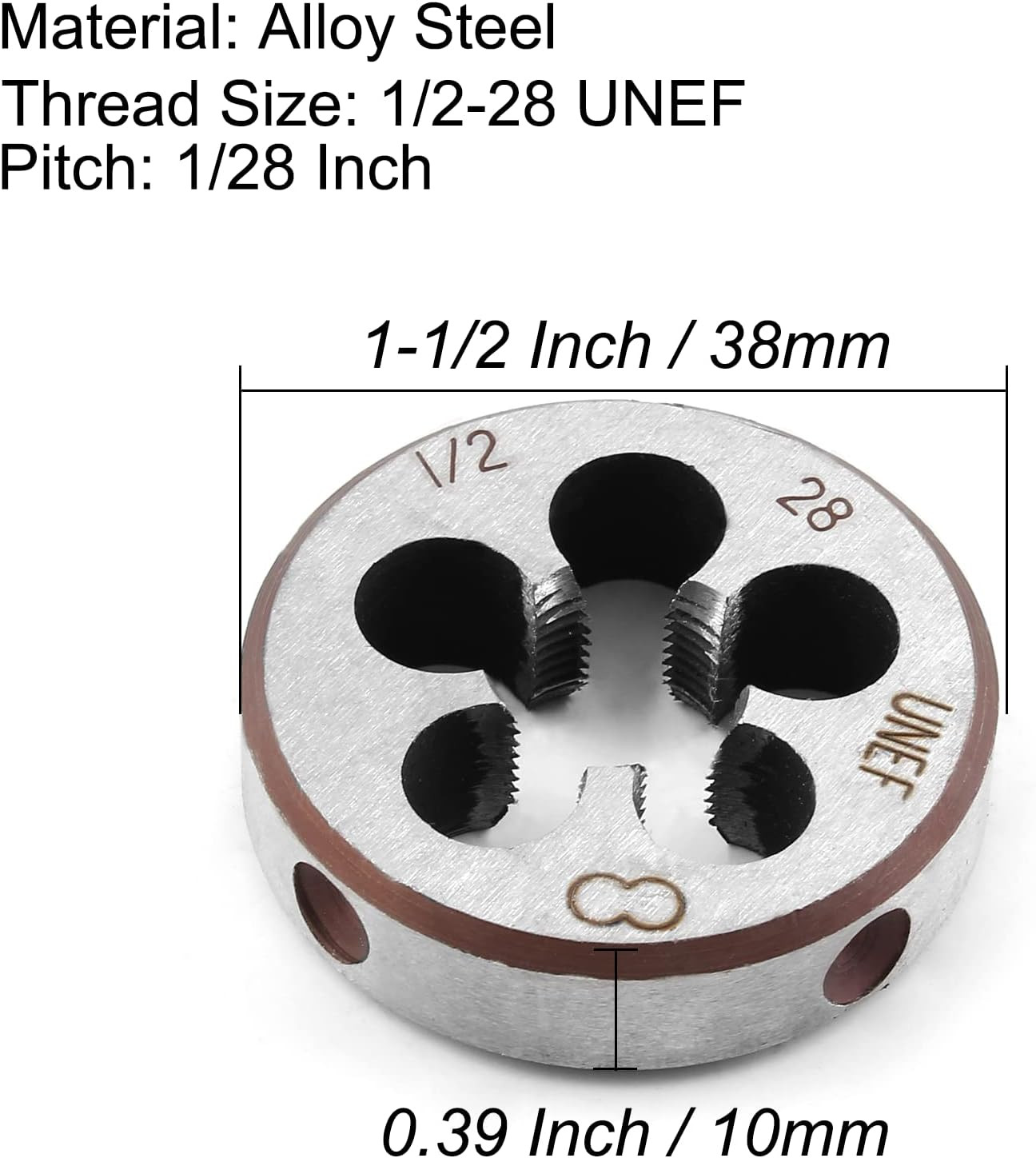 1/2-28 UNEF Right Hand Thread Die for Threading Mold Machining, 1/2 Inch Thread