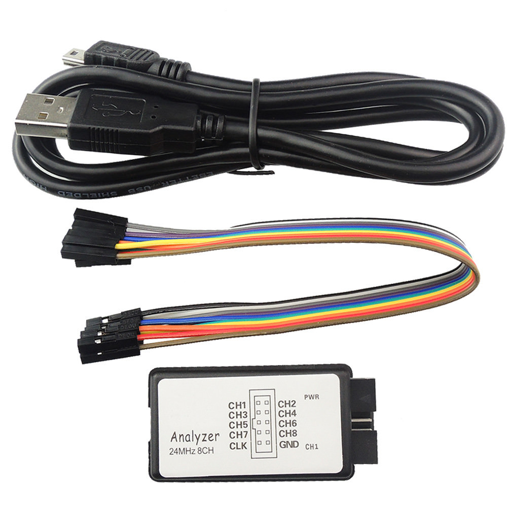 USB Logic Analyzer 24MHZ 8 Channel 12C UART SPI IIC CAN 1Wire Debug For ARM FPGA