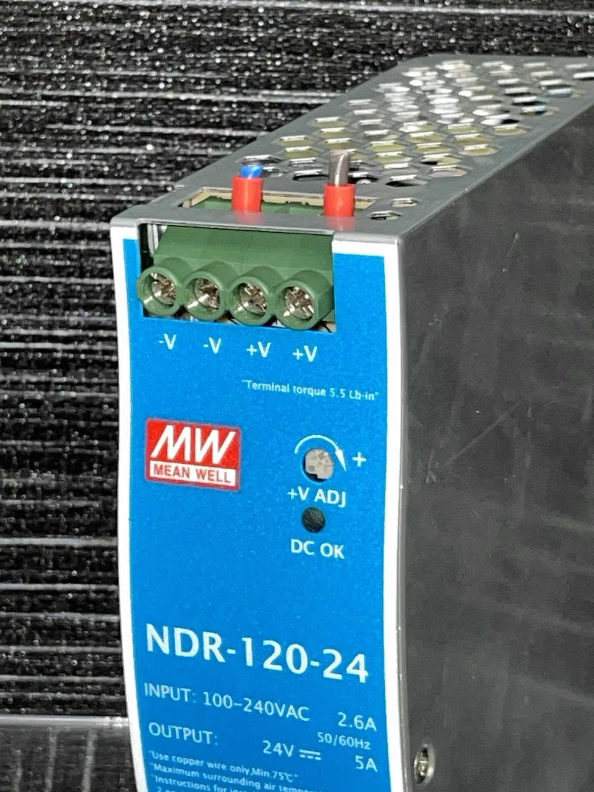 MW MEAN WELL NDR-120-24 100-240VAC 2.6A MW02 Industrial DIN Rail SC28088845