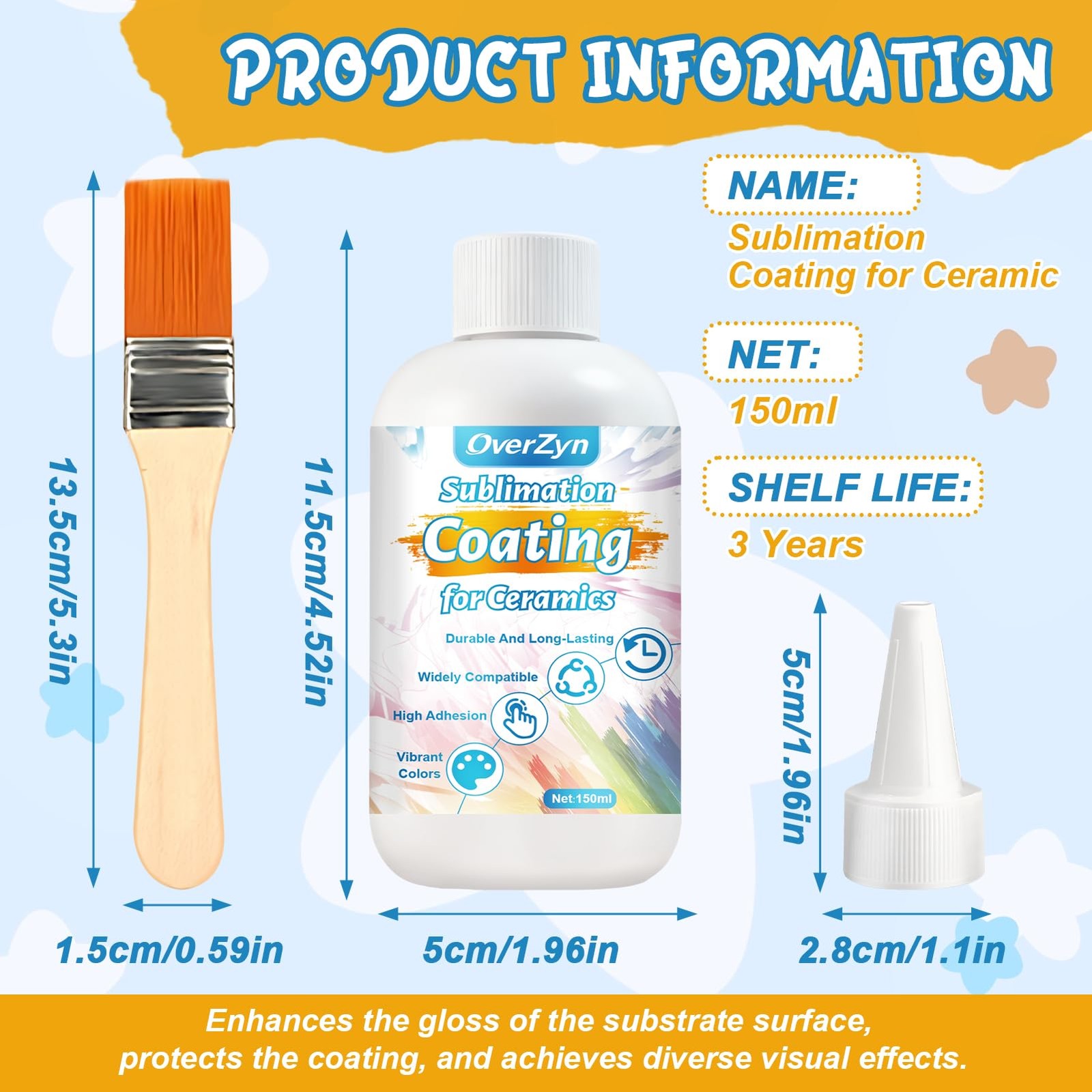 Sublimation Coating For Ceramic, Glass Ceramic Coating, Vibrant Colors, Clear…