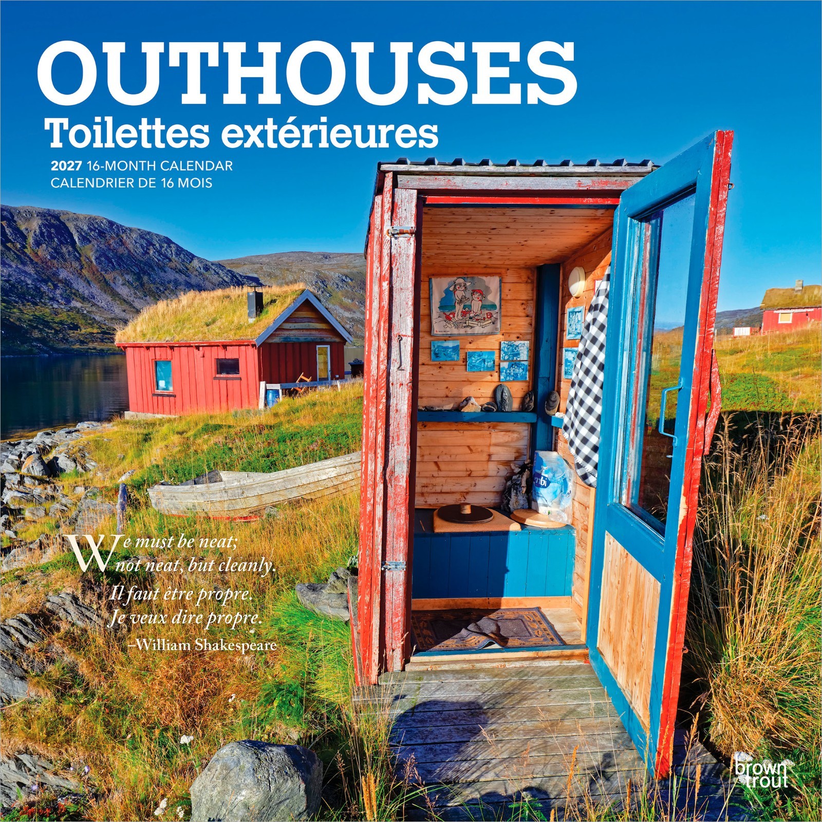 Outhouses | 2027 12×24″ (Hanging) Monthly Square Wall Calendar