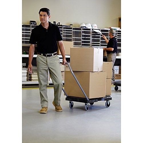 Rubbermaid Triple Trolley Platform Truck 500lb Capacity Black FG440100BLA