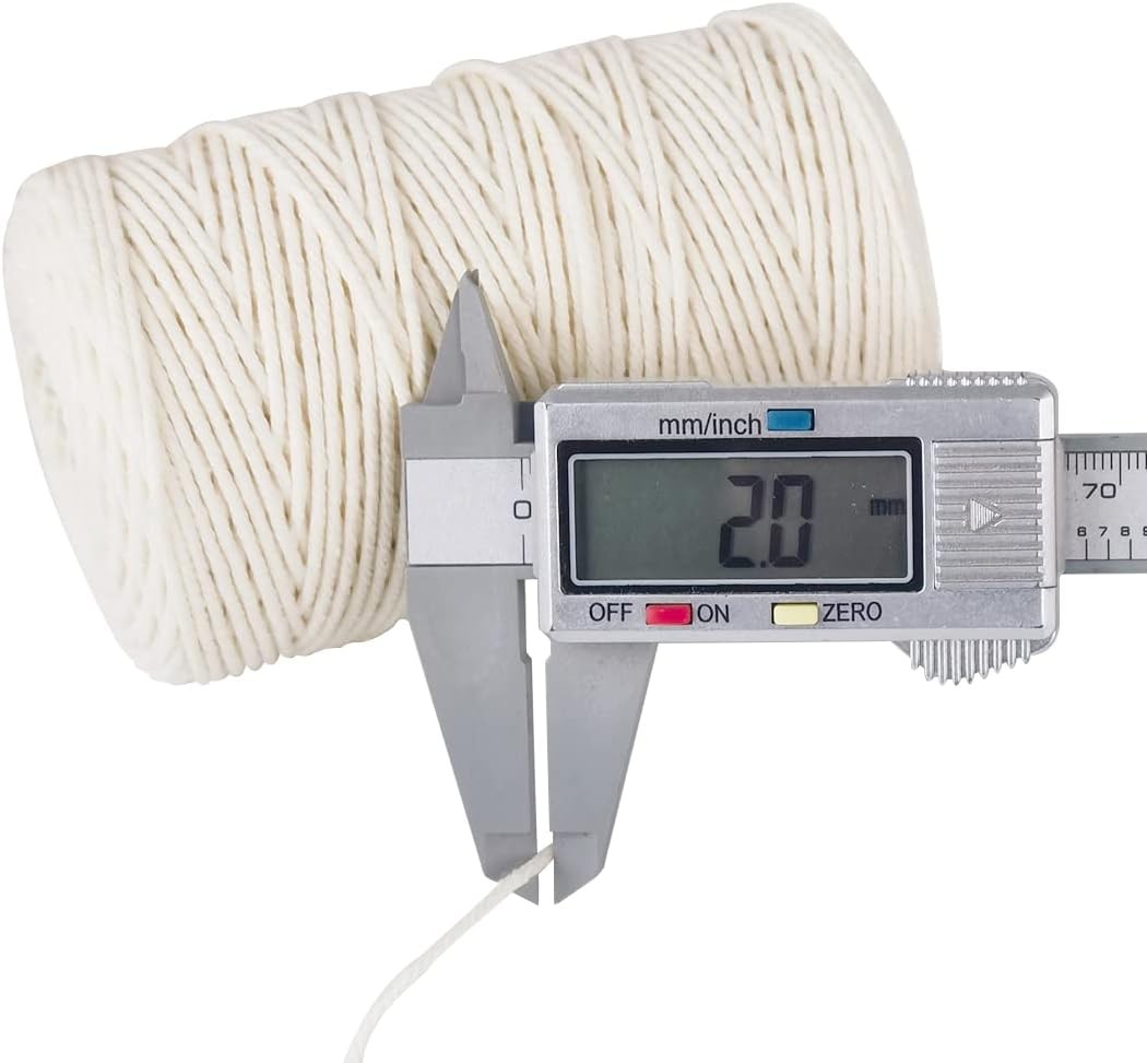 PerkHomy Cotton Butchers Twine String 500 Feet 2mm 500 Feet, Natural White