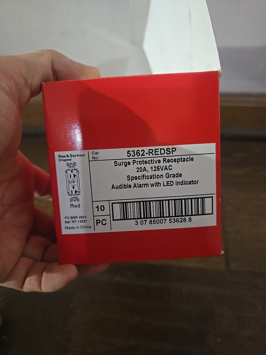 10x LEGRAND 5362-REDSP RED SURGE PROTECTIVE RECEPTACLE W/ALARM 20A 125V Lot