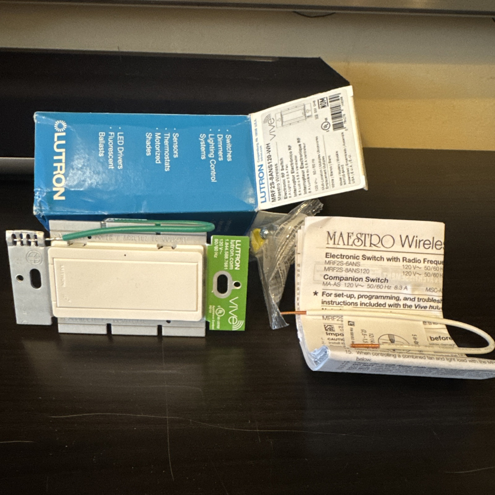 Lutron MRF2S-8ANS-120-WH Maestro Electronic RF Switch, 120V, White