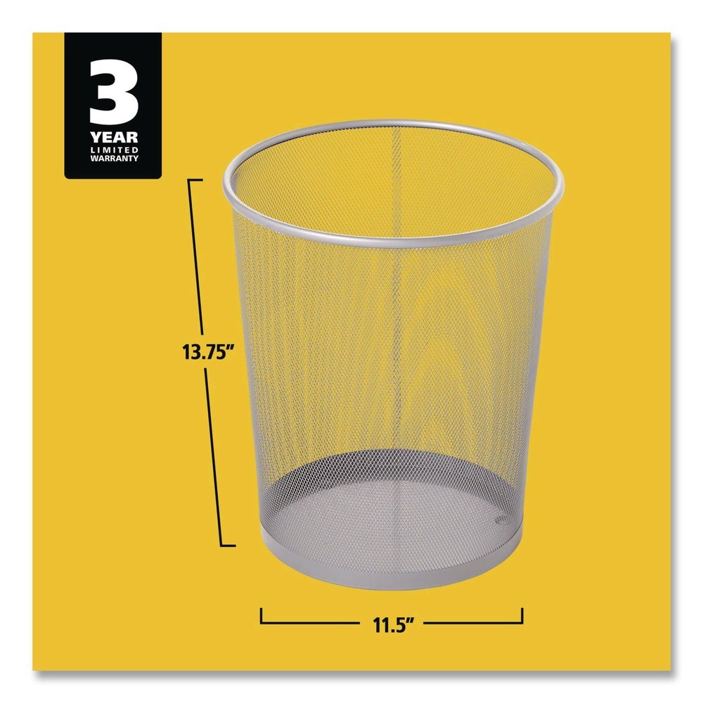 Rubbermaid Commercial RCPWMB20SLV 5 Gallon Steel Mesh Wastebasket – Silver New