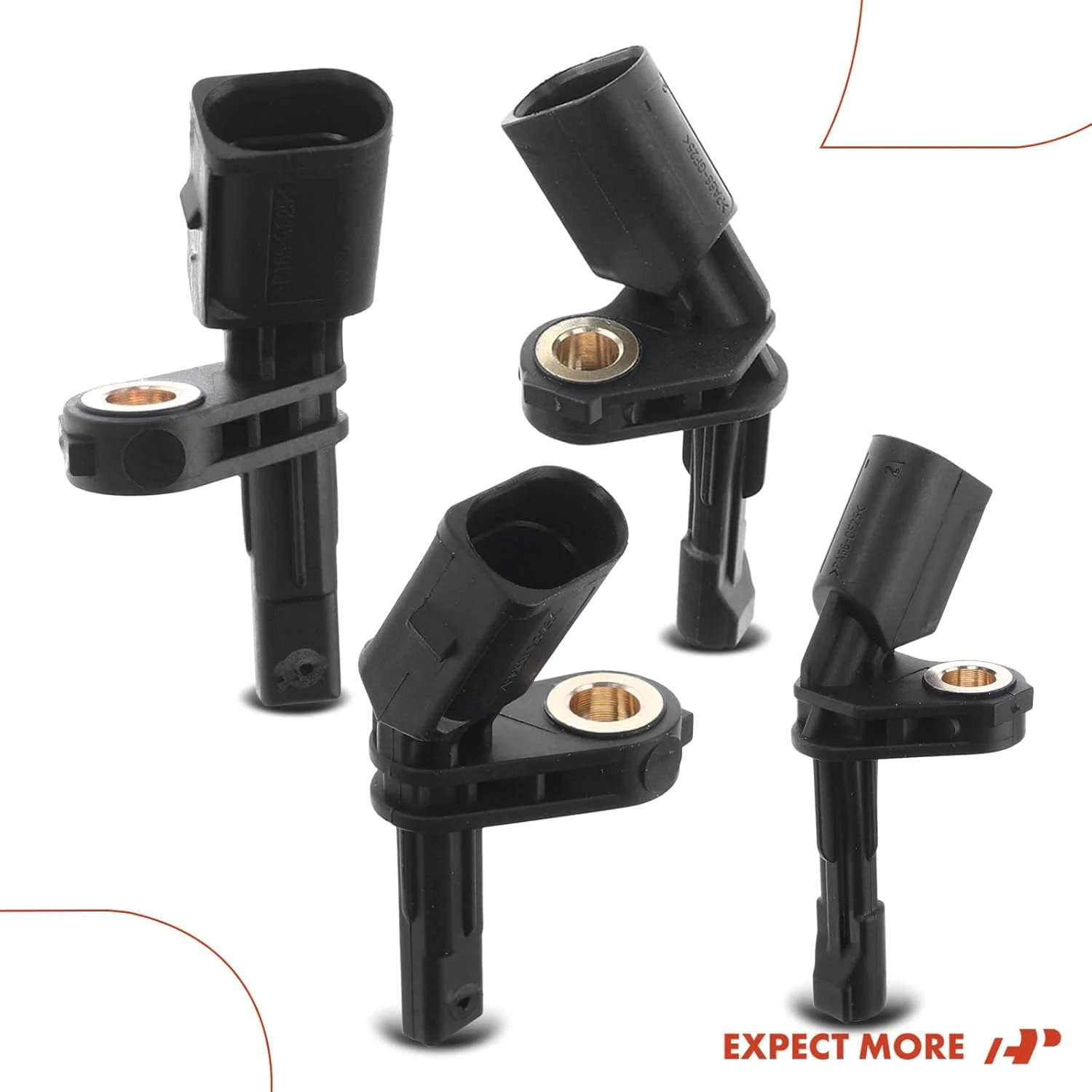Set of 4 Front Rear Left and Right ABS Wheel Speed Sensor Compatible with Volksw