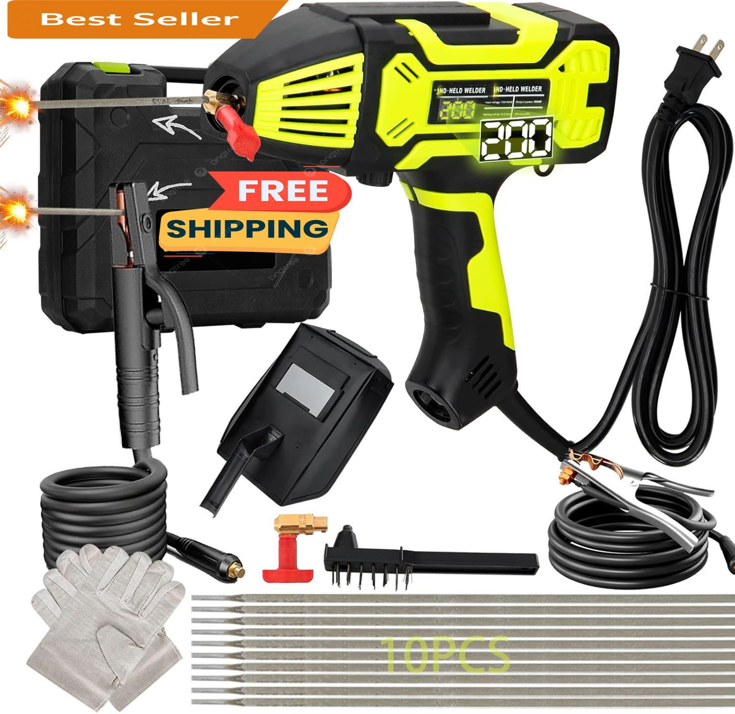 Soldadora portátil de 20-200 A, 110 V, MMA ARC con ajuste de corriente variable