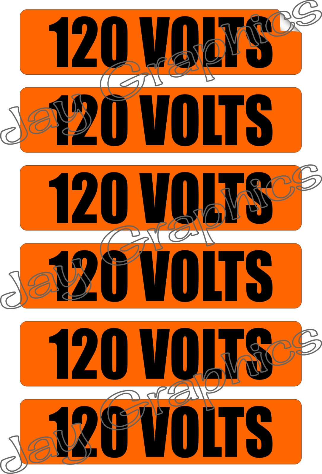 120 Volts Voltage & Conduit Markers | Stickers | Decals | Labels Electrical Volt