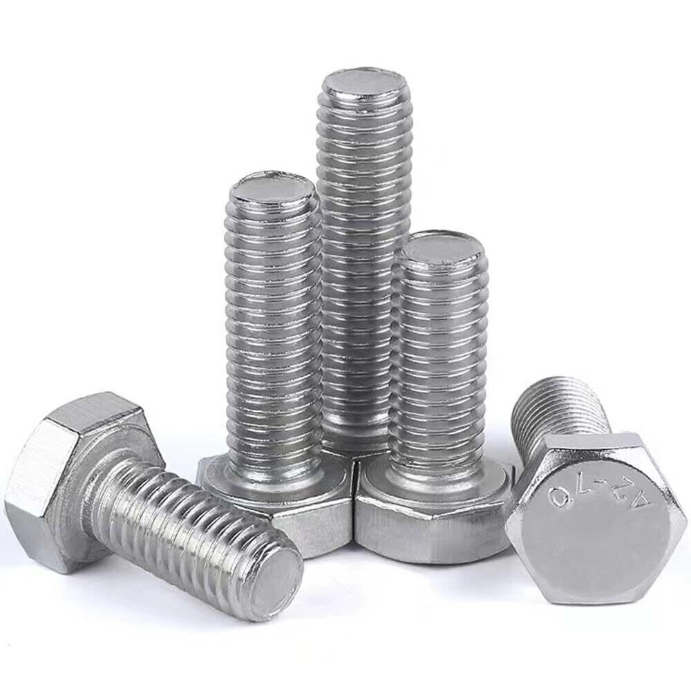 M3 Metric 304 Stainless Steel Full Thread Hex Bolts Hexagon Head Screws DIN 933