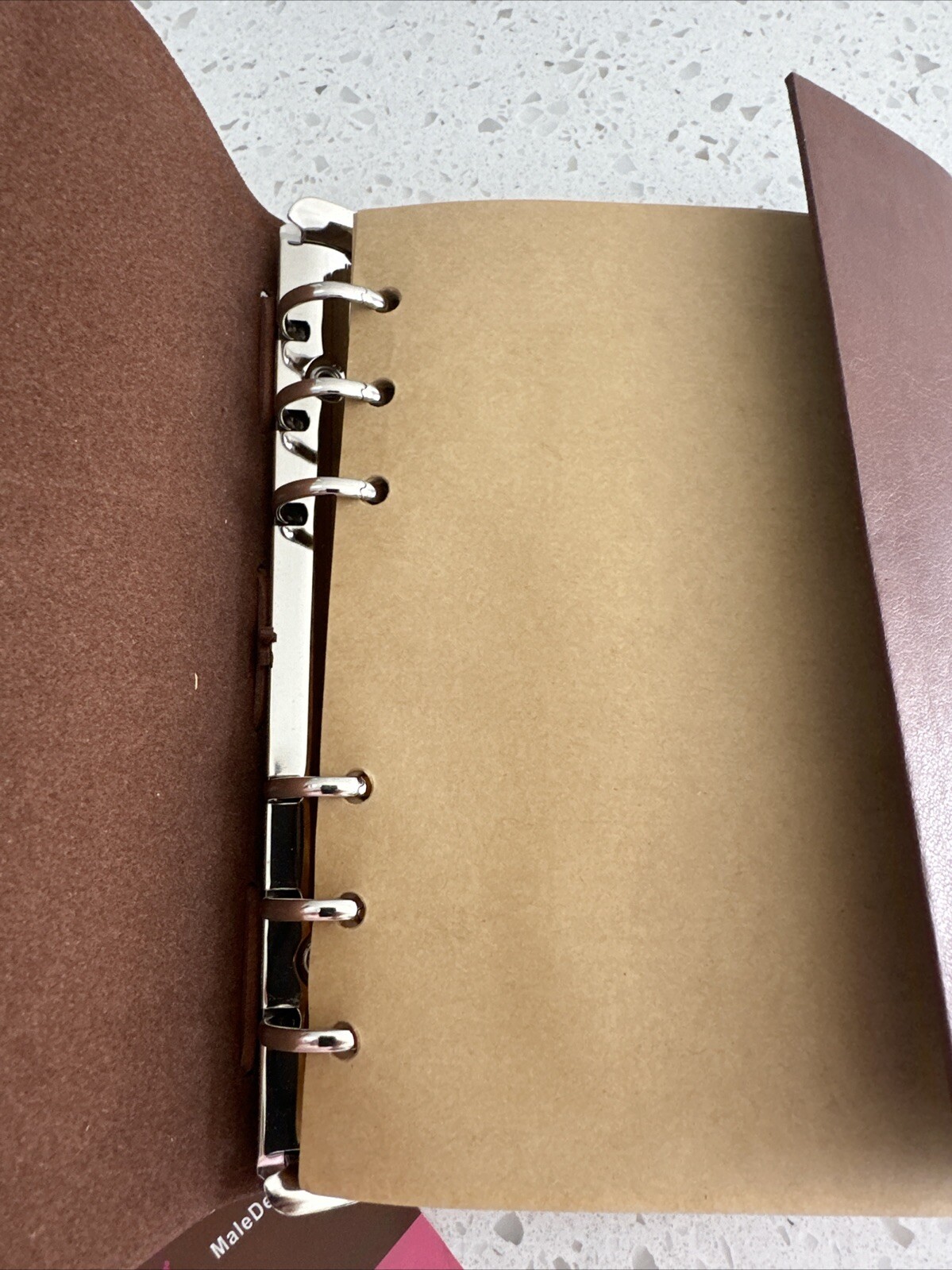 Maleden Sealed New Refillable Brown Spiral Embossed Travel Journal Notebook