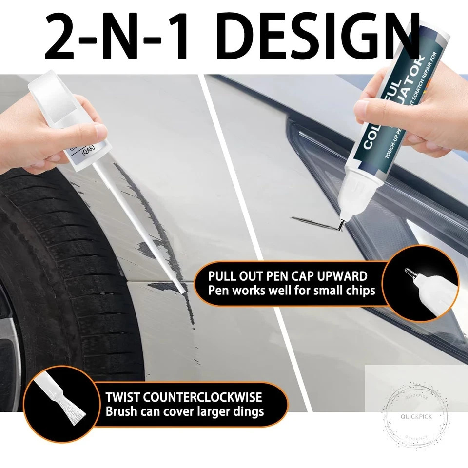 QAB Pearl White Tricoat Touch Up Paint for Nissan Car Paint Pen Scratch Repair