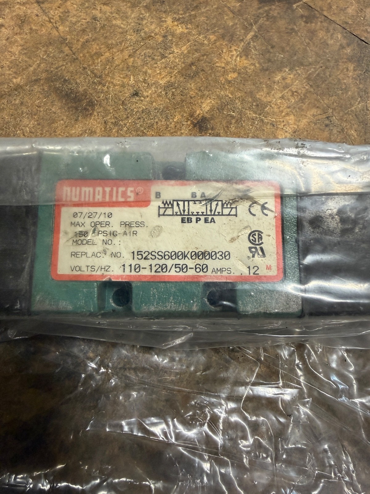NUMATICS 152SS600K000030 DIRECT SOLENOID VALVE 10251190618 (NEW)