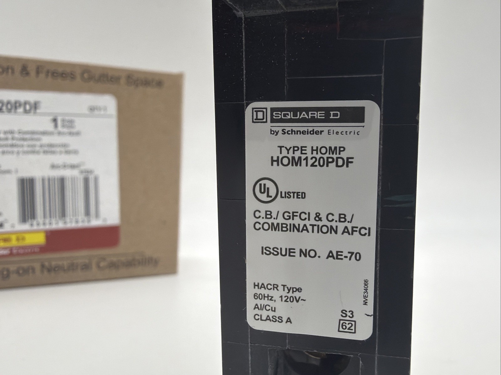 NEW Square D HOM120PDF 20A 1-Pole AFCI/GFCI Breaker – Plug-On Neutral –Ul Listed