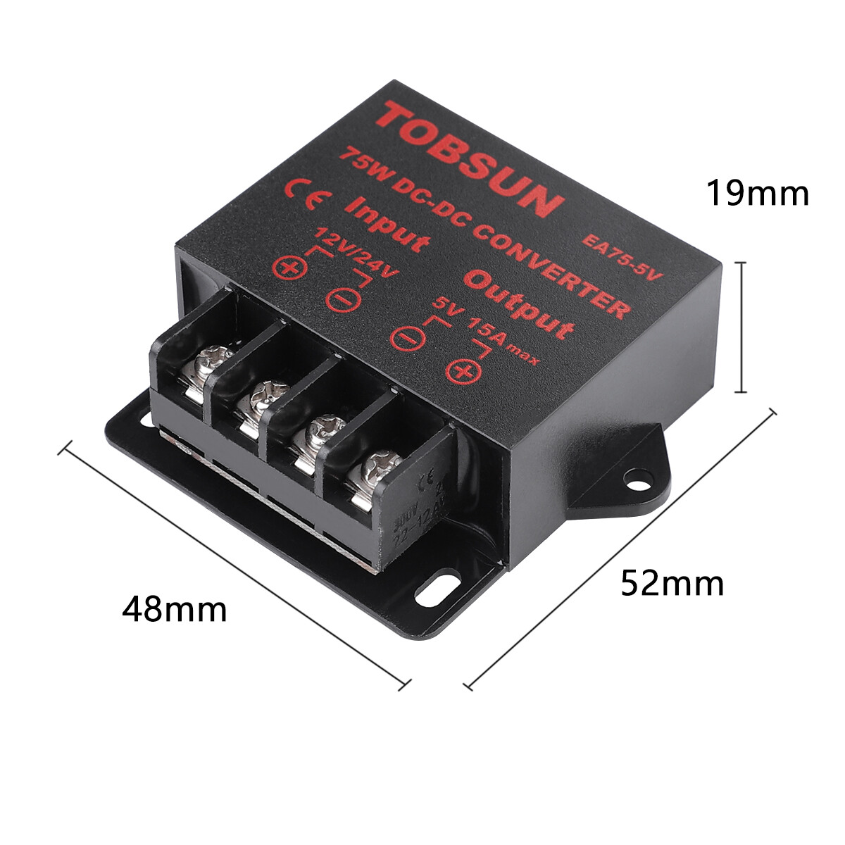 DC 12V 24V to DC 5V 3A/5A/10A/15A Power Converter Voltage Regulator Buck Reducer