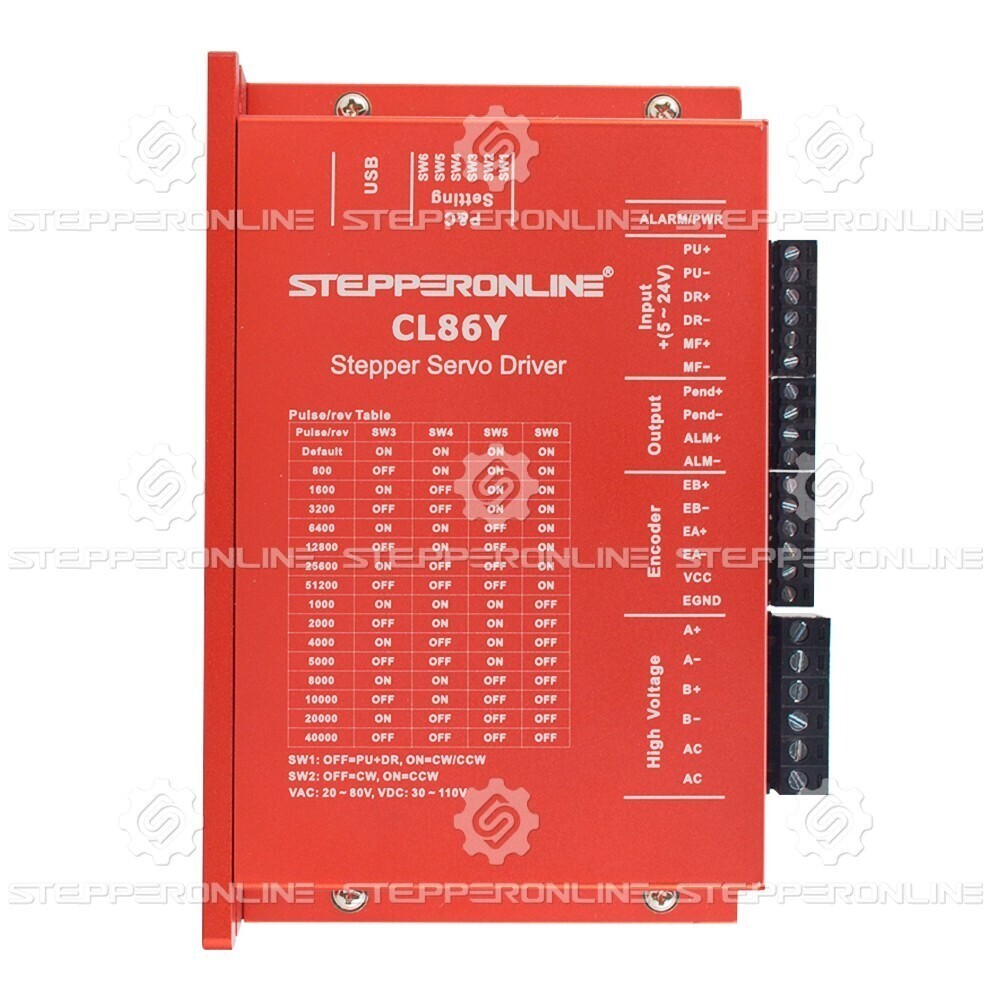 STEPPERONLINE 12Nm Nema 34 Closed Loop Stepper Motor & CL86Y Driver CNC Kit