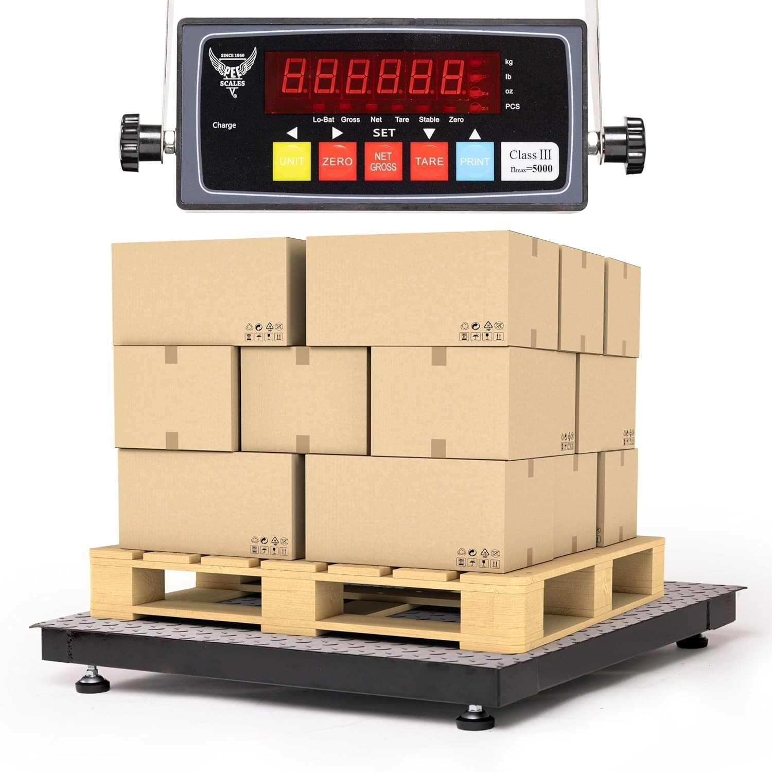 PEC 48″ x 48″ Warehouse Heavy Duty Pallet Industrial Floor Scale 10,000 LB