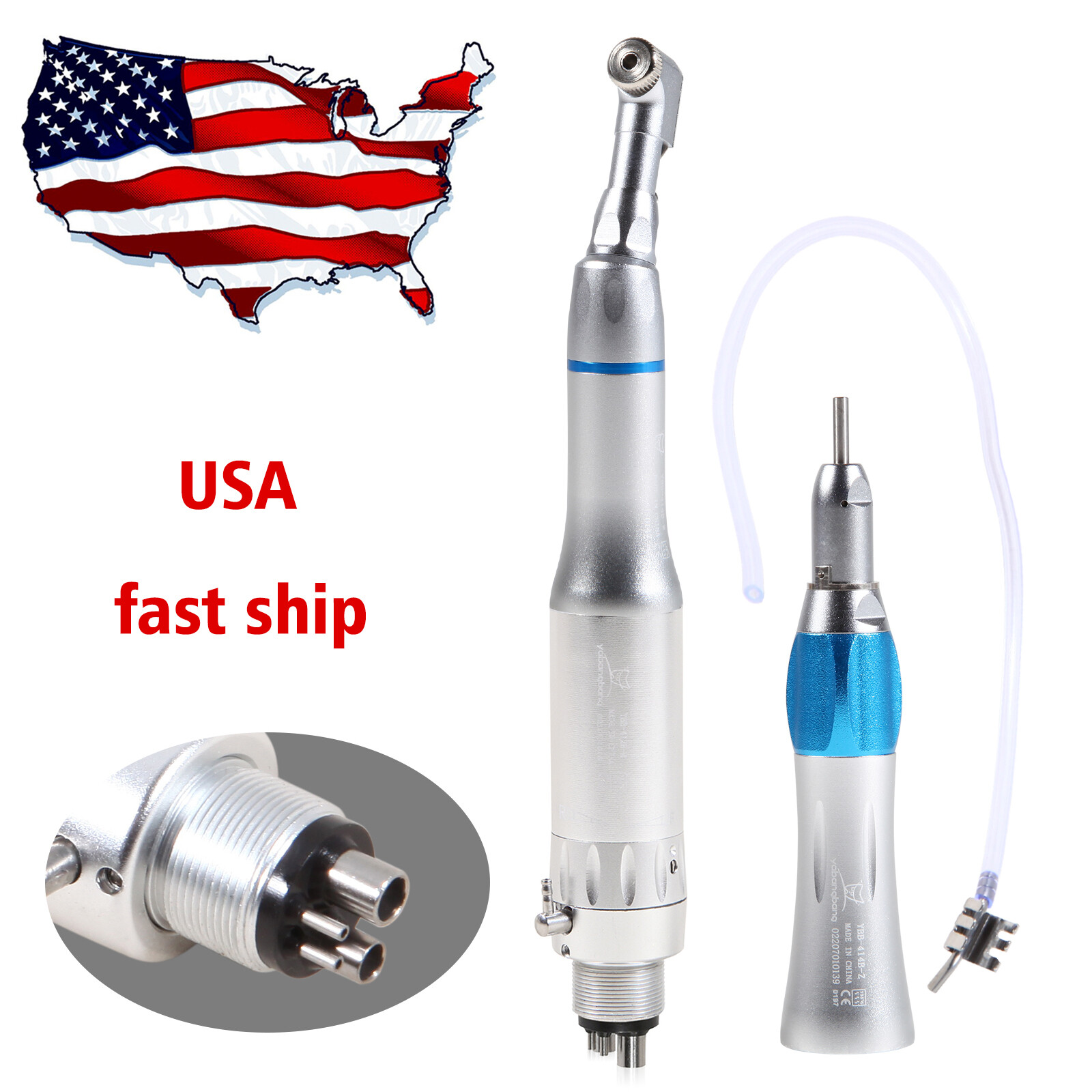 NSK Style Dental Contra Angle Straight Air Motor 4H Slow Speed Handpiece FAST