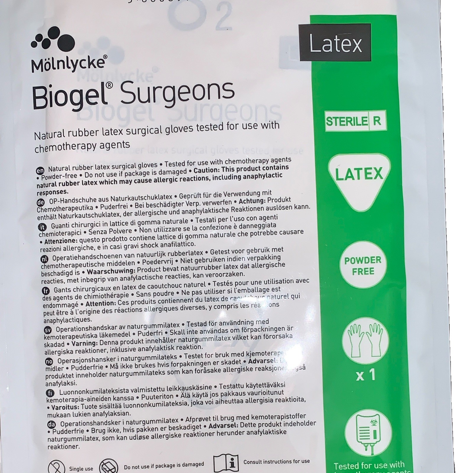 Mölnlycke Biogel Surgeons Sterile Latex Powder-Free Glove 8.5 30485