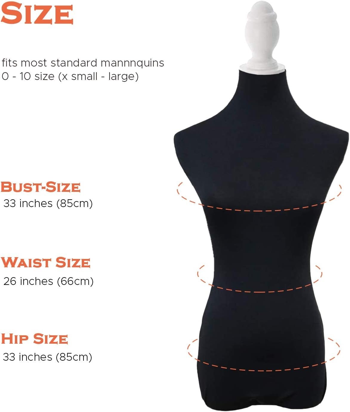 Soft Stretchy Mannequin Cover – Elegant Black Fabric for Designers & Crafters