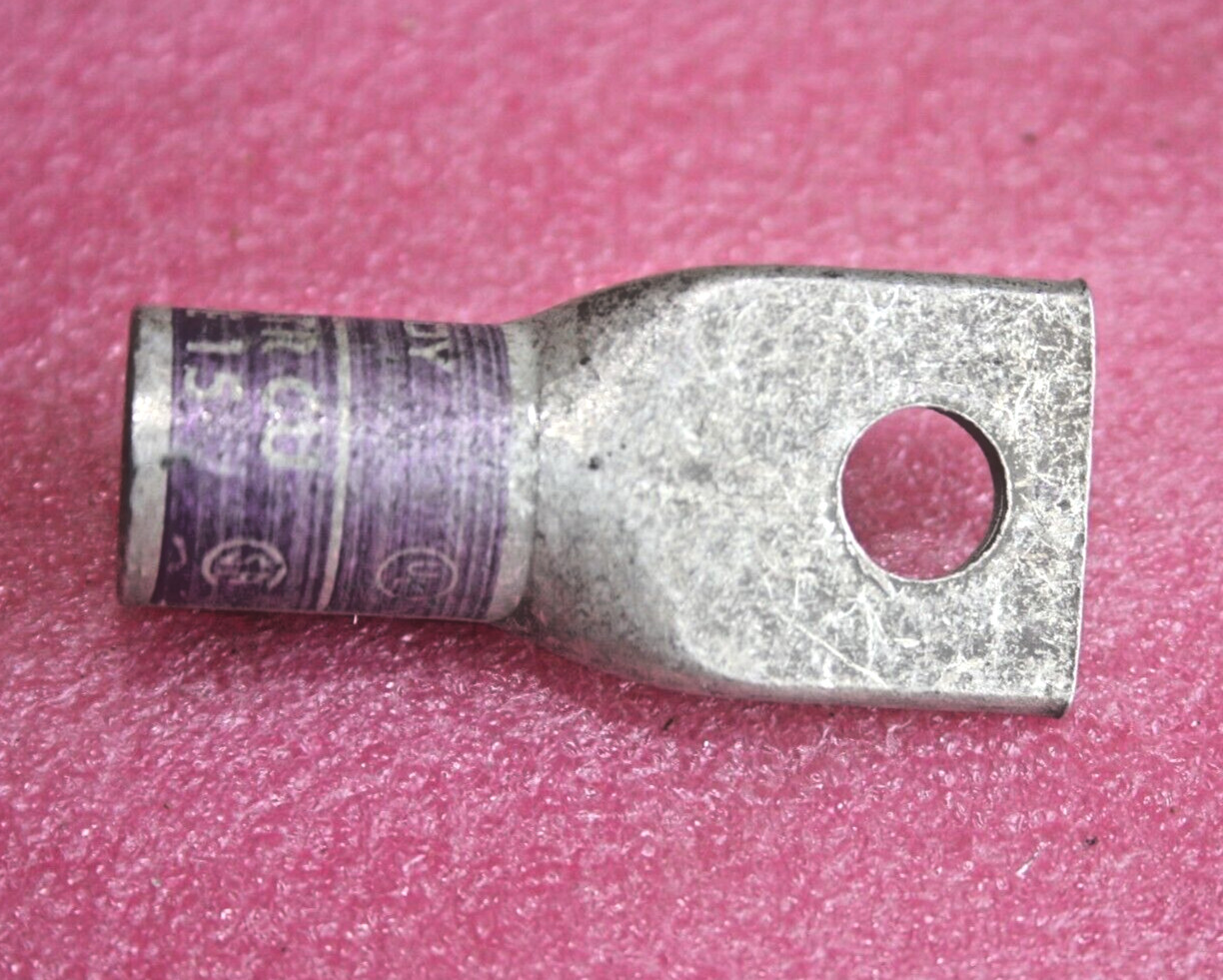 BURNDY YA-L N200 4/0 STR CU, Purple Die 15, 1 Hole Compression Terminal, 20 Pack