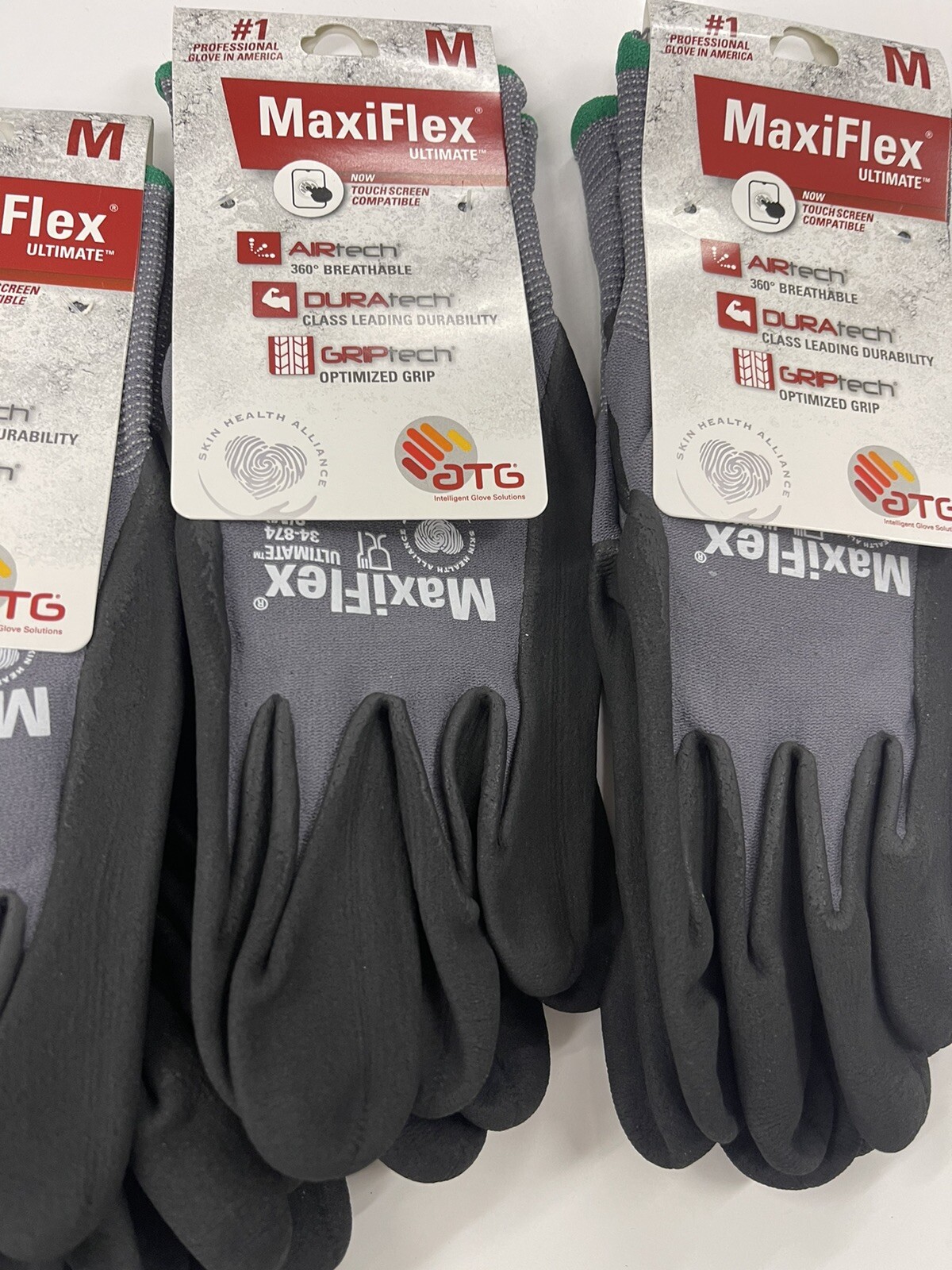 4 Pairs Medium MaxiFlex Ultimate Nitrile Coated Work Gloves Touchscreen 34-874T