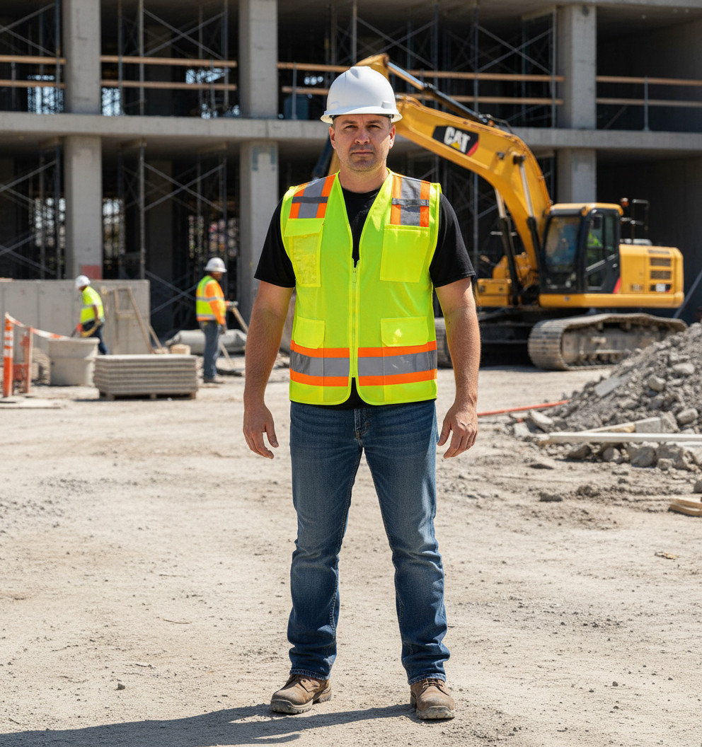 Surveyor Solid Lime Two Tones Safety Vest , ANSI/ ISEA 107-2015