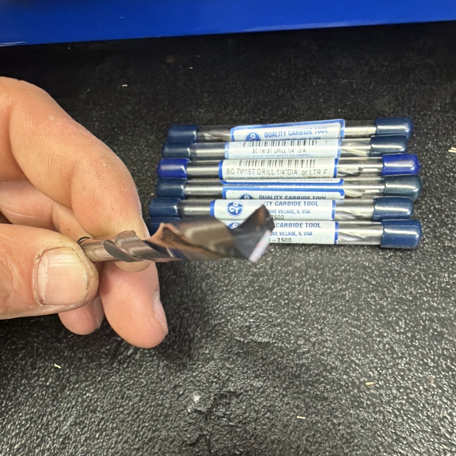 (1x) Solid Carbide 1/4″ Twist Drill Bit, Quality Carbide Tool, 220-2500