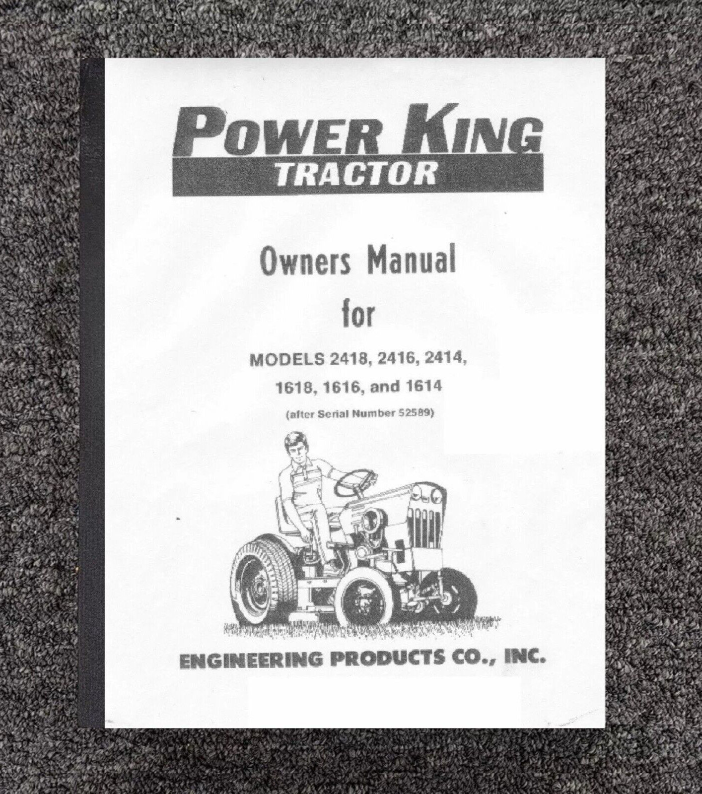 Tractor Operator Manual Power King 1614 1616, 1618, 2414, 2416, 2418 #98-7114