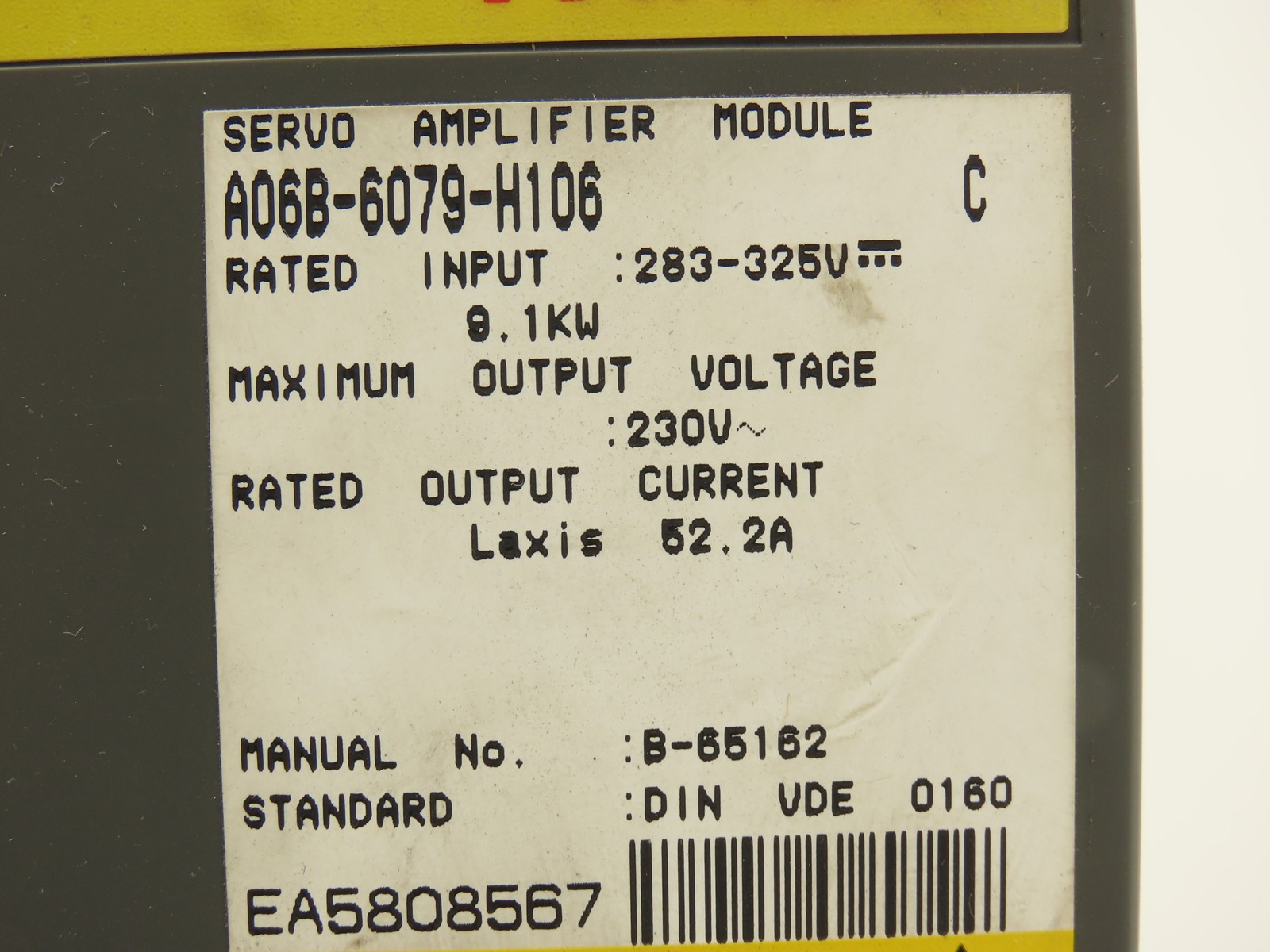 Fanuc A06B-6079-H106 Servo Amplifier Module 9.1kW 230V 52.2A- READ