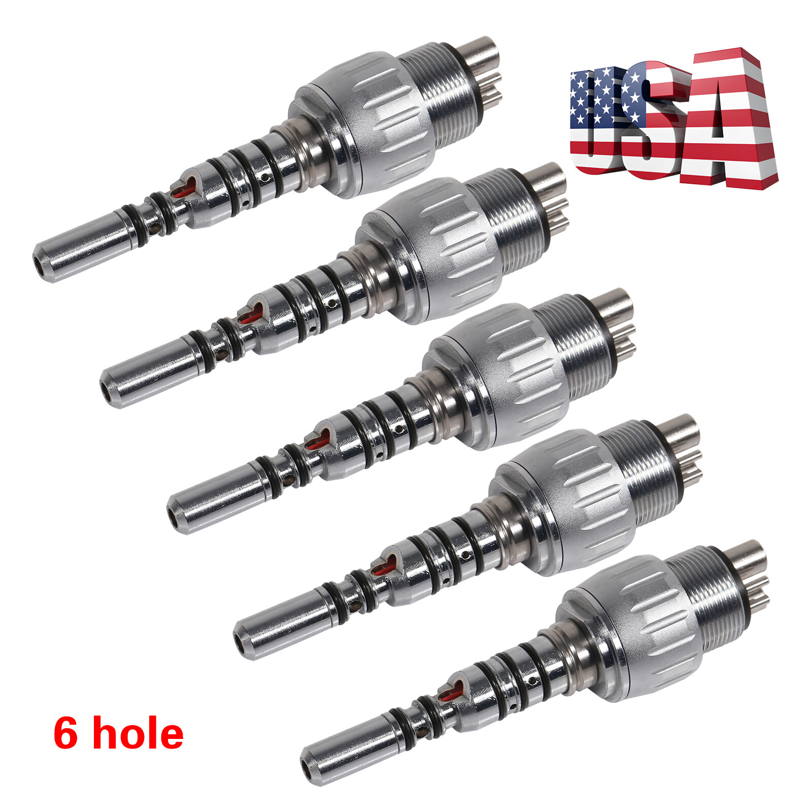 1-5*Dental LED Fiber Optic handpiece fit Kavo Multiflex Lux coupler 6 Hole OR