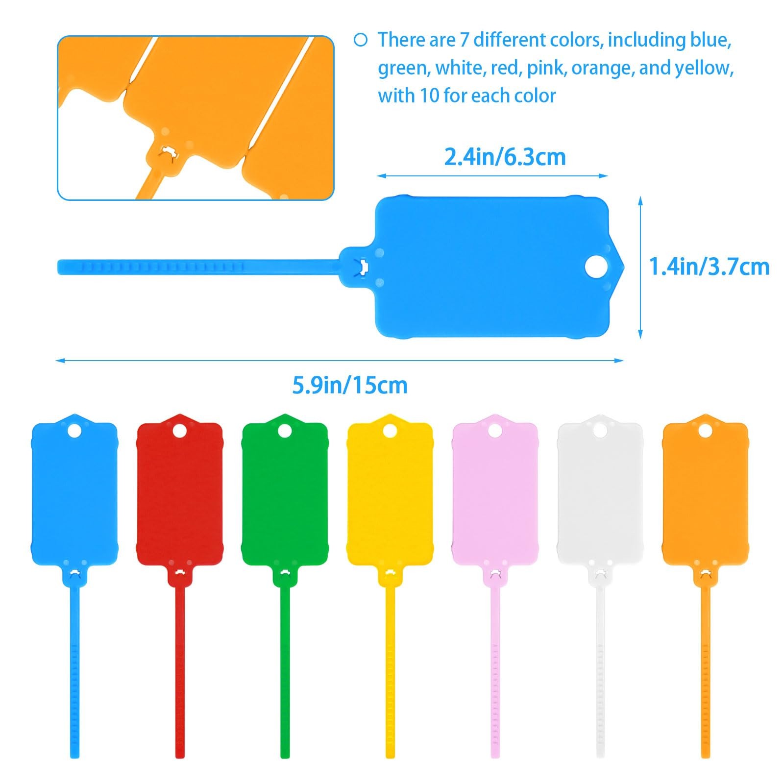 70PCS Plastic Shipping Tags1.46″ x 2.48″ Waterproof Labels Writable Hanging Tags