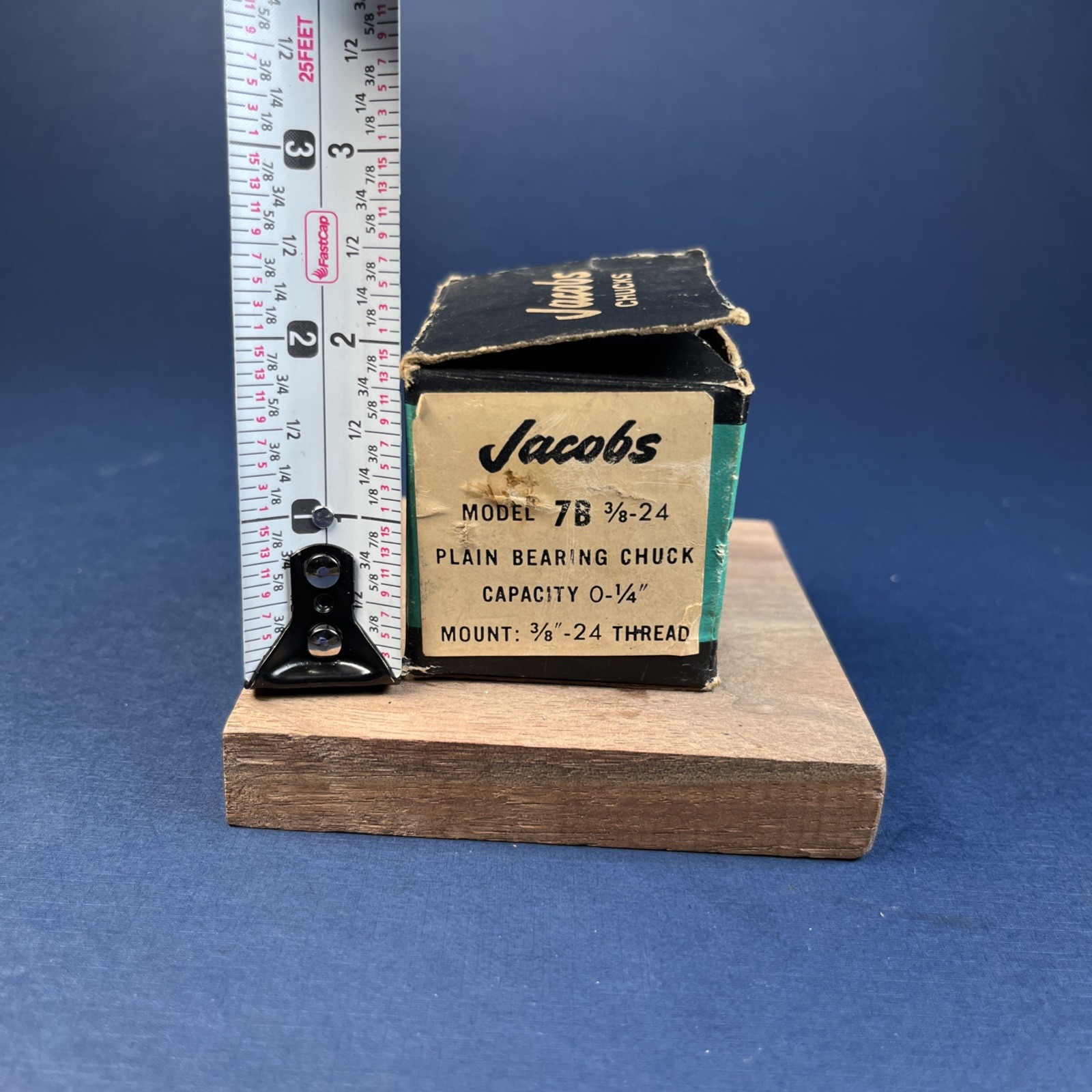 Jacobs No. 7B Drill Chuck, 0 to 1/4″ capacity, 3/8-24 mount, Hartford, USA