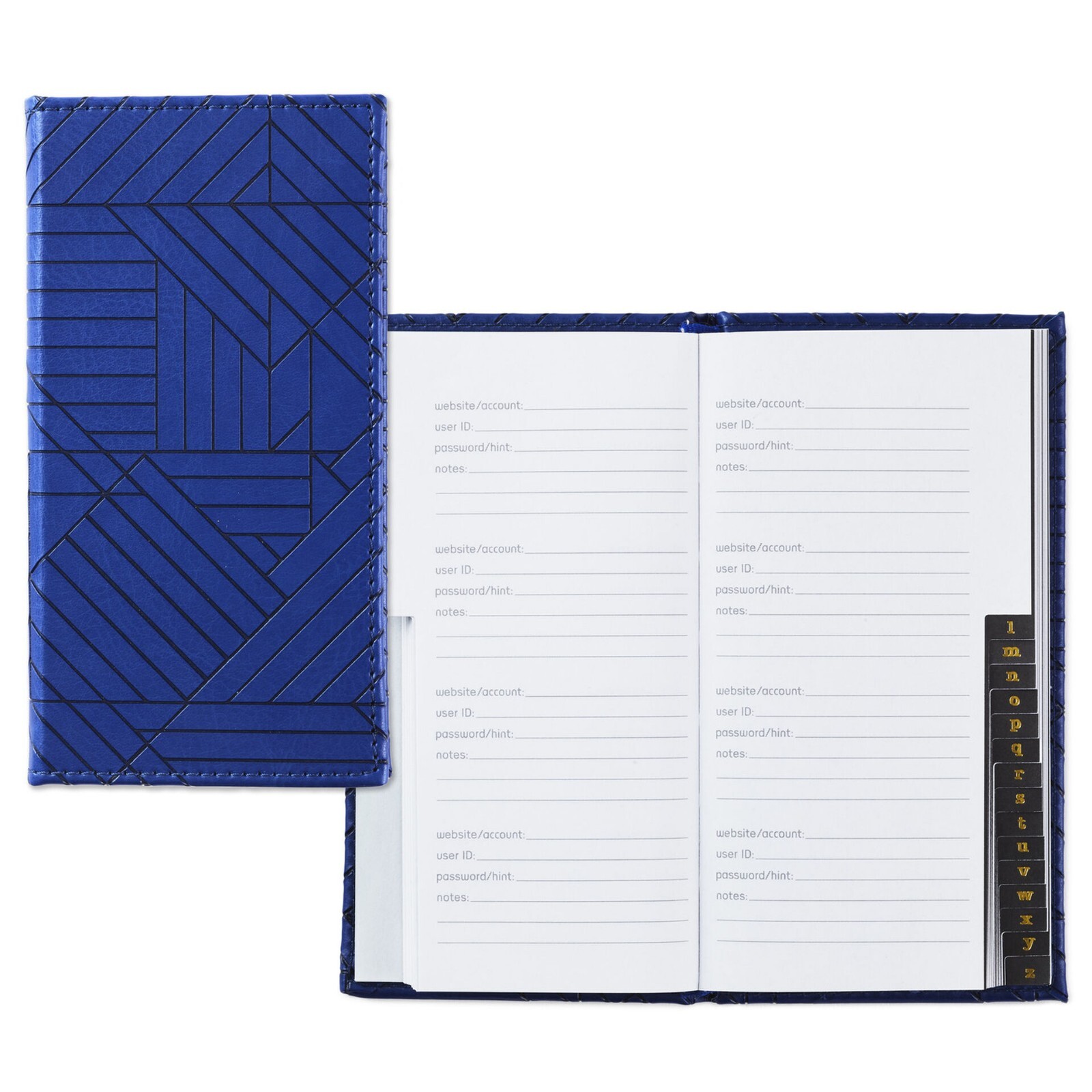 Hallmark Beautiful Geometric Blue Sim Leather Password Keeper, 3.25″ x 6.25″