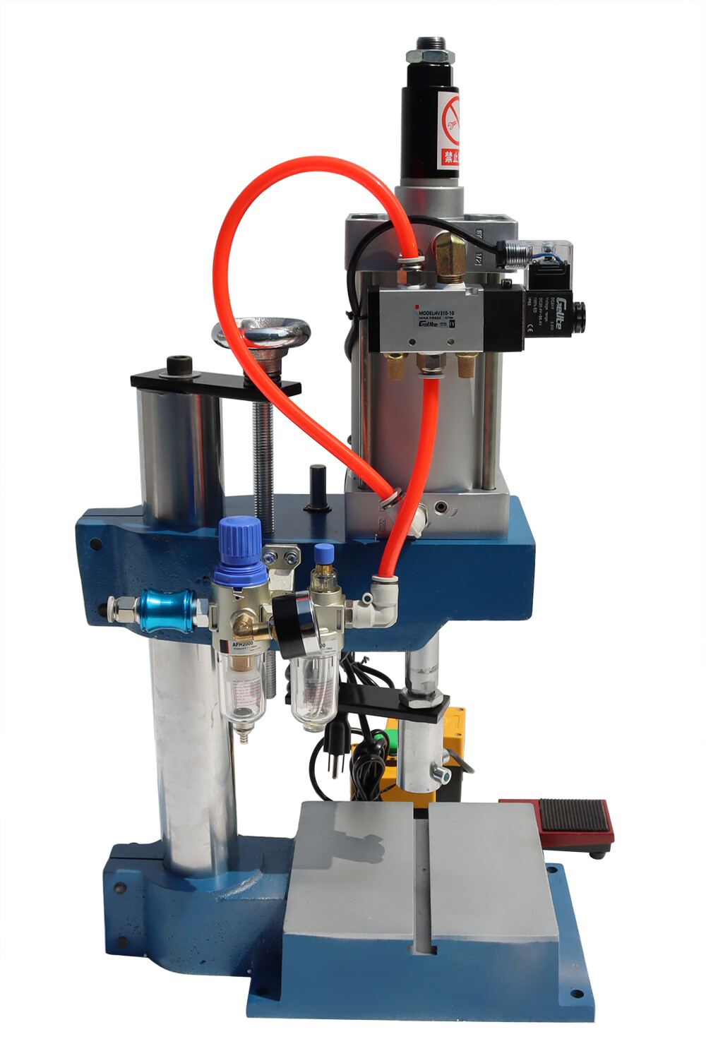 Pneumatic Punch Press Machine 660lb/300kg Desktop Air Puncher Single-Acting Work