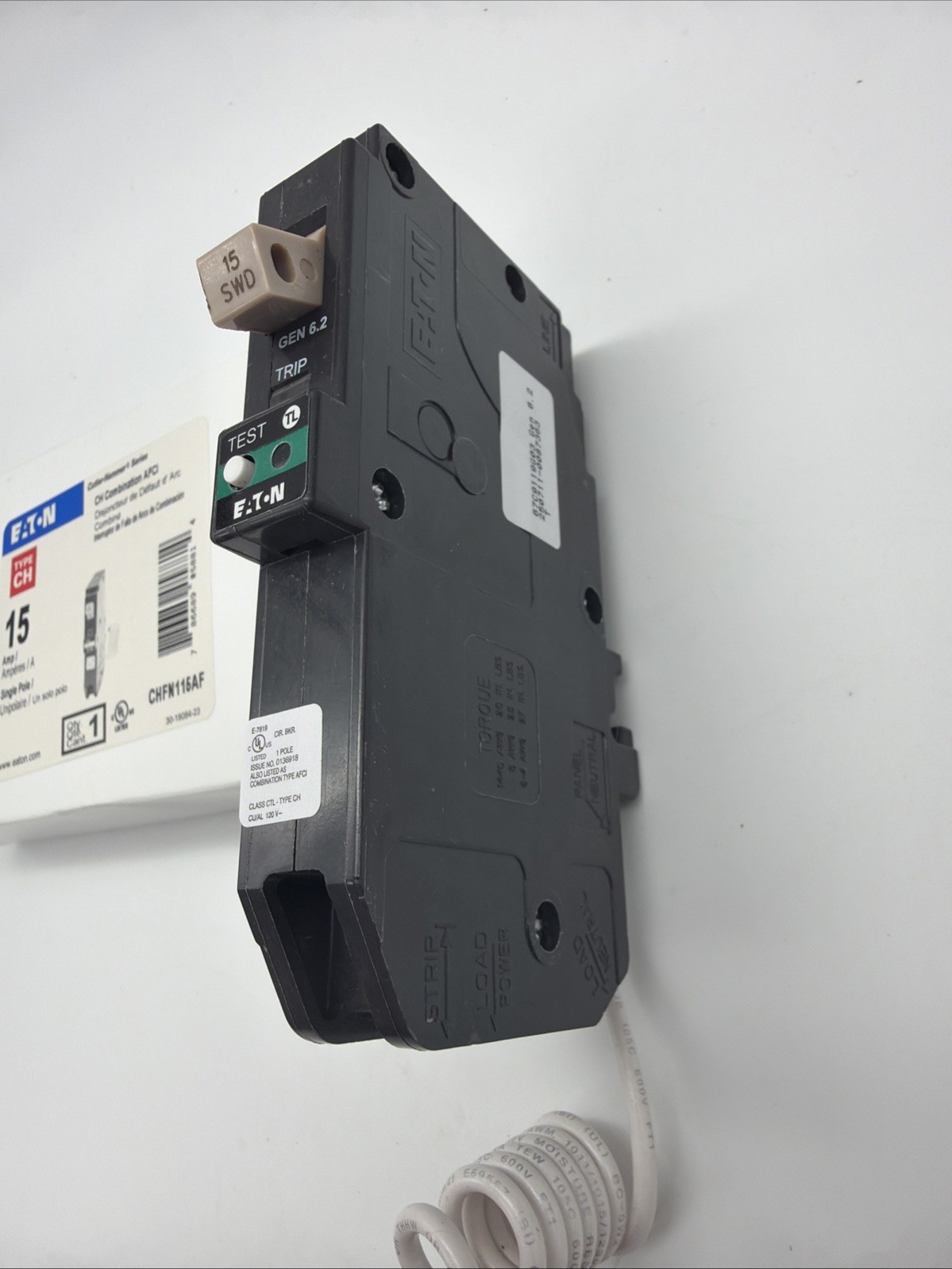 Cutler Hammer -CHFN115AF -15A -1-Pole 120V -AFCI -Circuit Breaker -10k -NEW