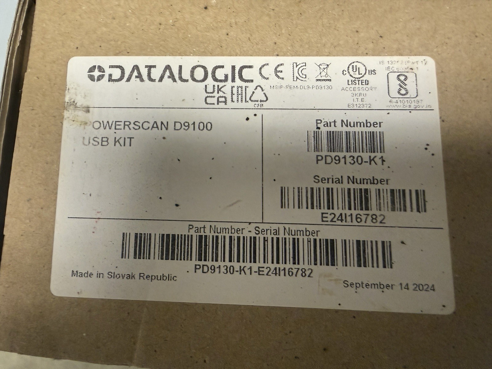 PD9130 Datalogic PowerScan PD9100 1D Barcode Scanner Handheld Corded B5