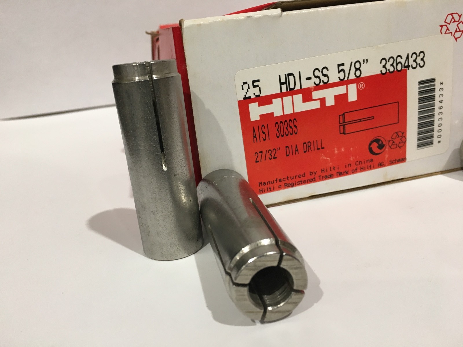 336433 HILTI DROP-IN ANCHOR HDI-SS 5/8″ Box of 25!! NEW!!!!!!!