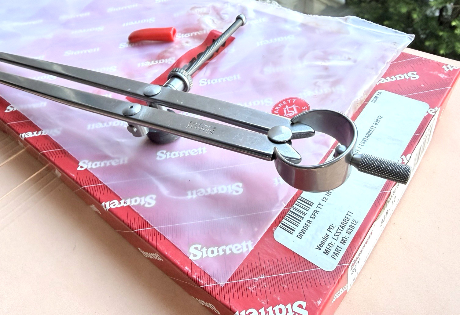 New! STARRETT No. 83B-12 Spring-Type Dividers W/Flat Legs; 12.0” Size & Capacity