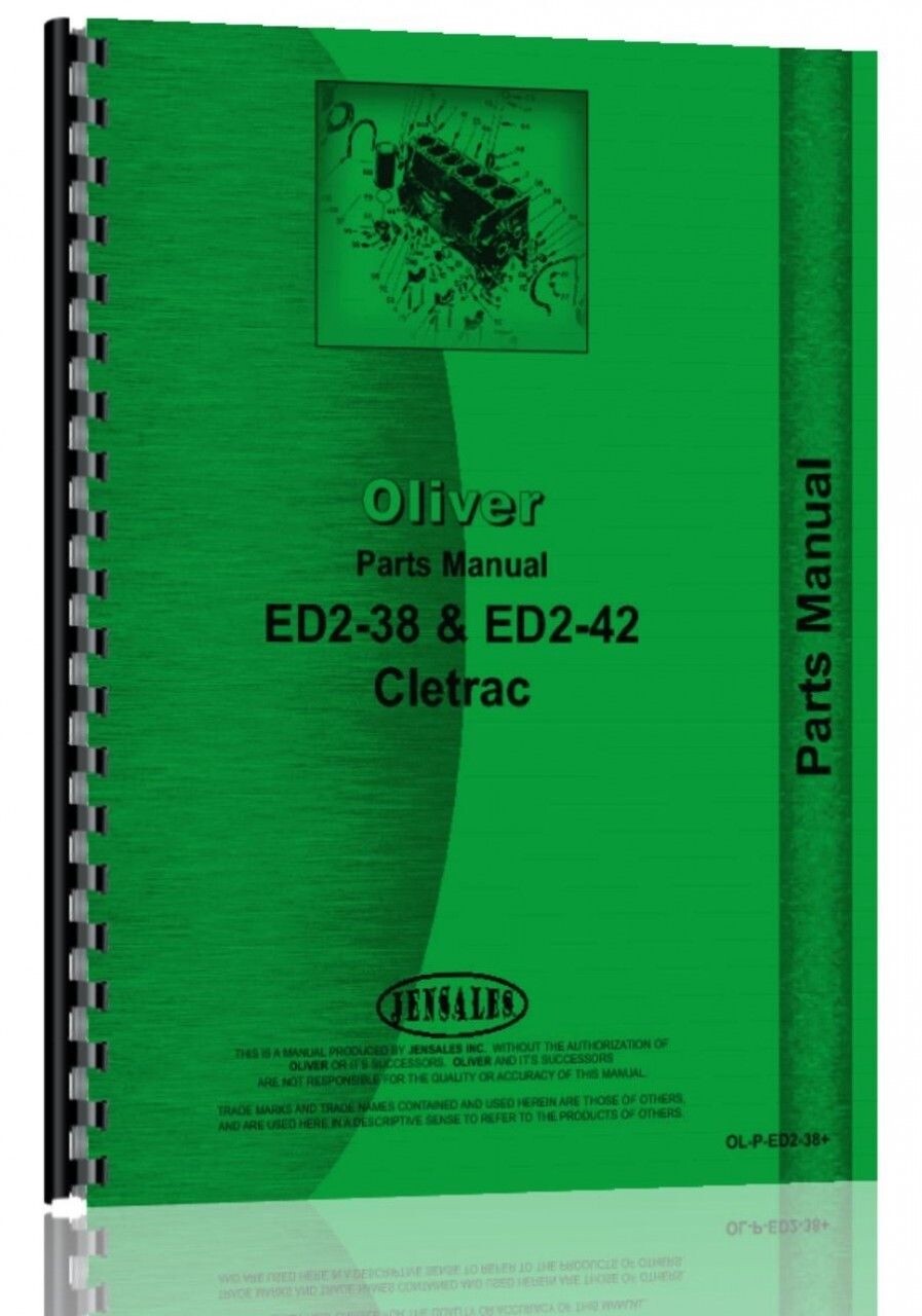 Parts Manual Oliver ED2-38 ED2-42 Cletrac Crawler