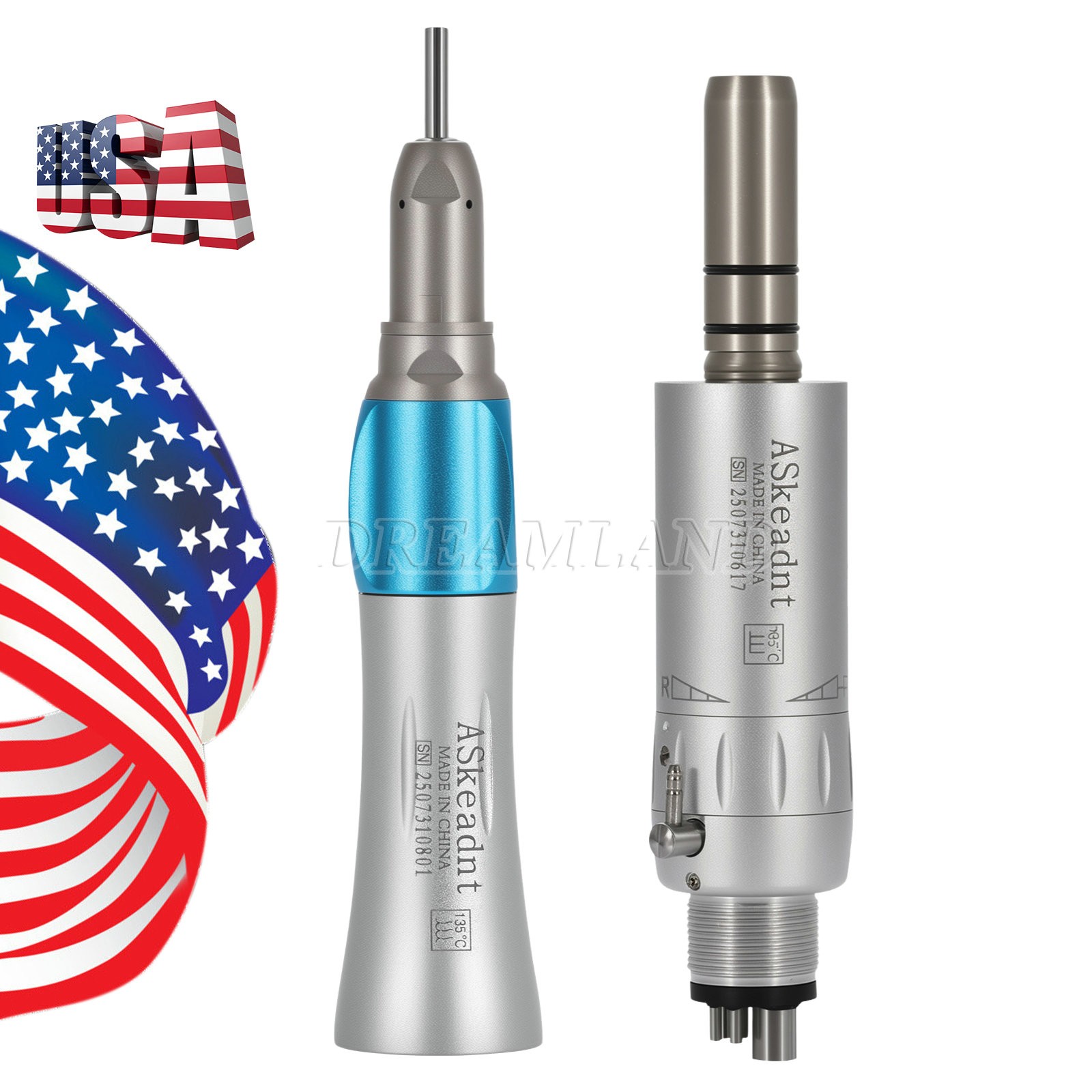 Dental Straight Nose cone / Air Motor 4Hole fit NSK Low Slow Speed Handpiece