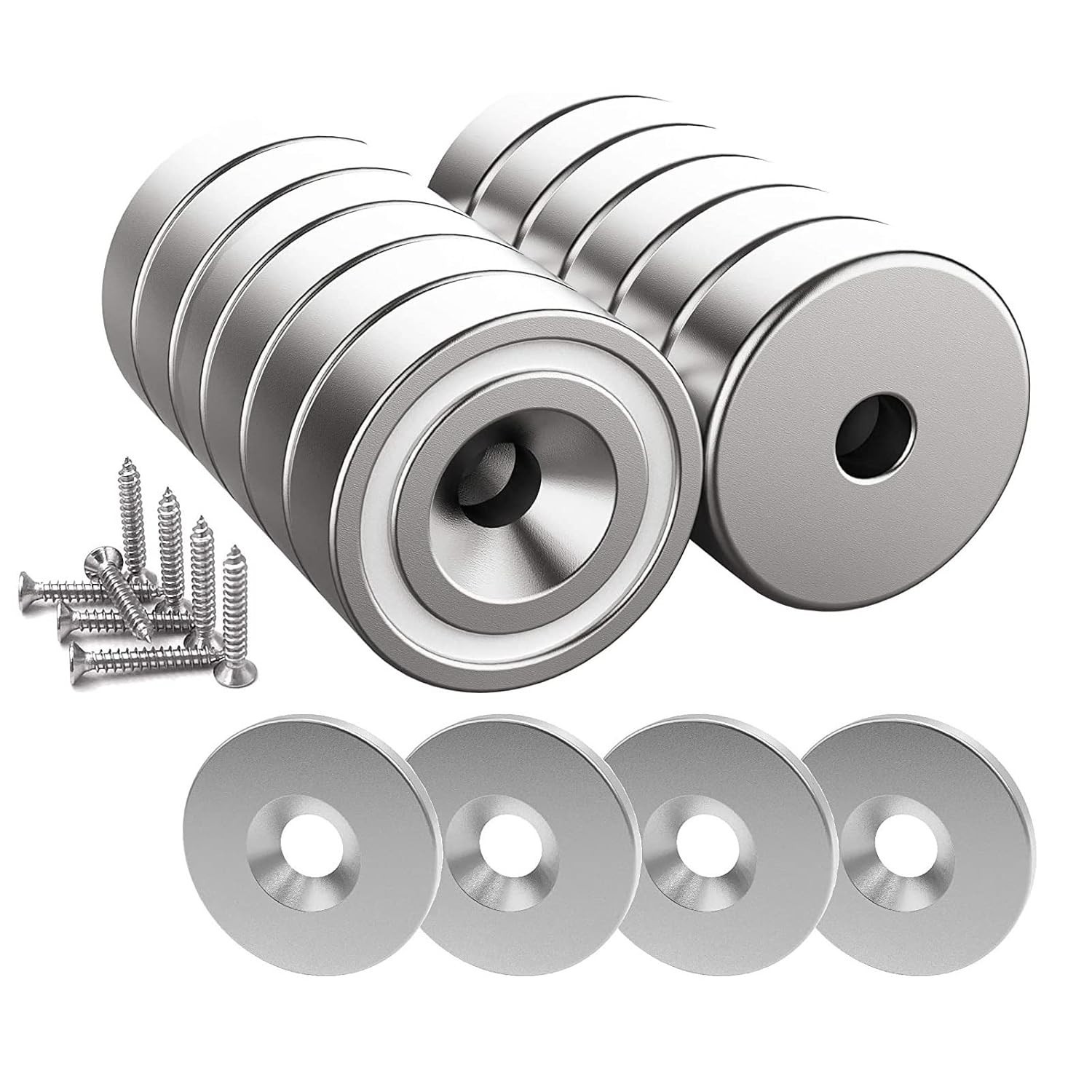 12 Neodymium Magnets 25LB with Steel Counterparts – 0.79″x0.28″ Quality