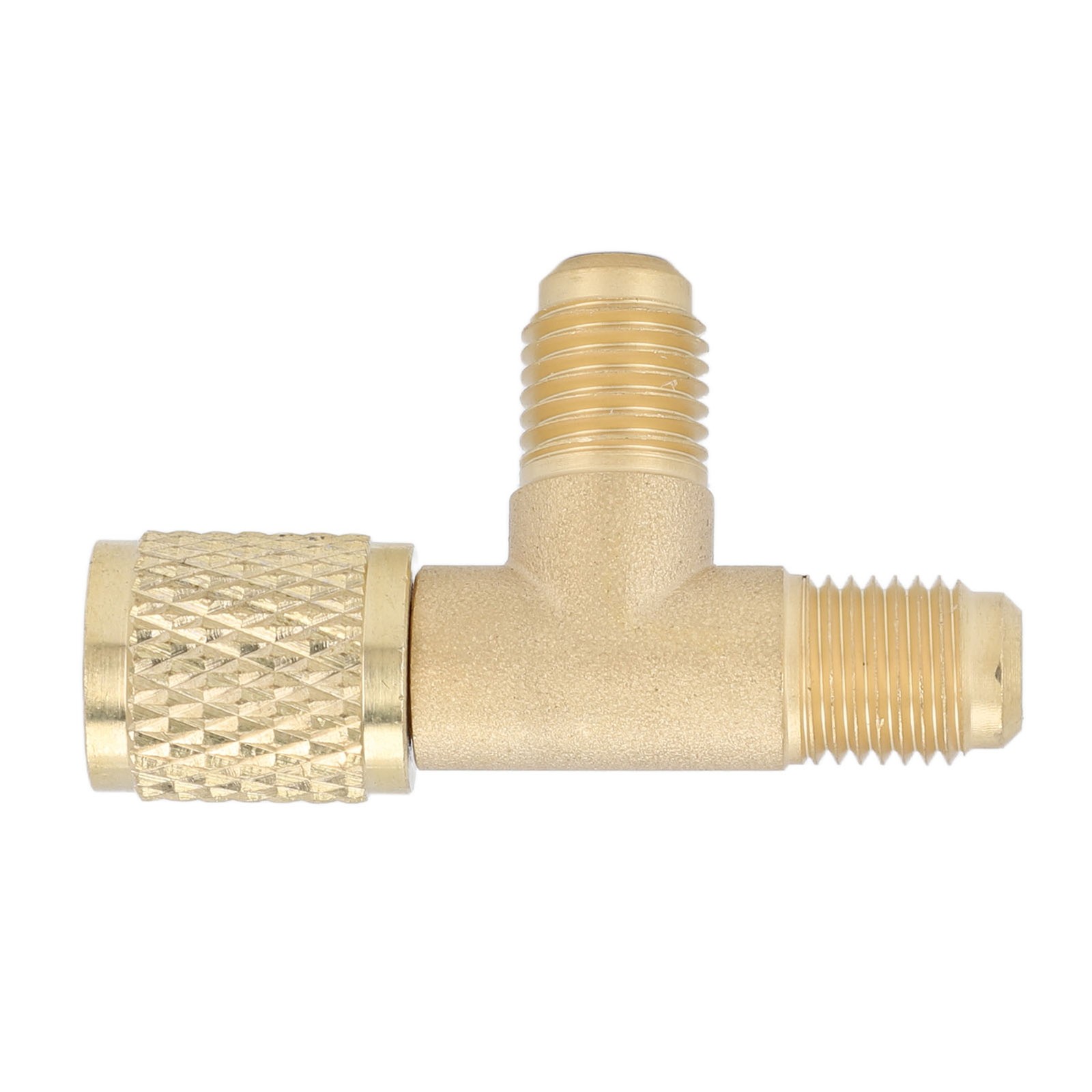 Quick Coupler Tee Adapter With Valve Core Brass 1/4in SAE Sturdy Structure