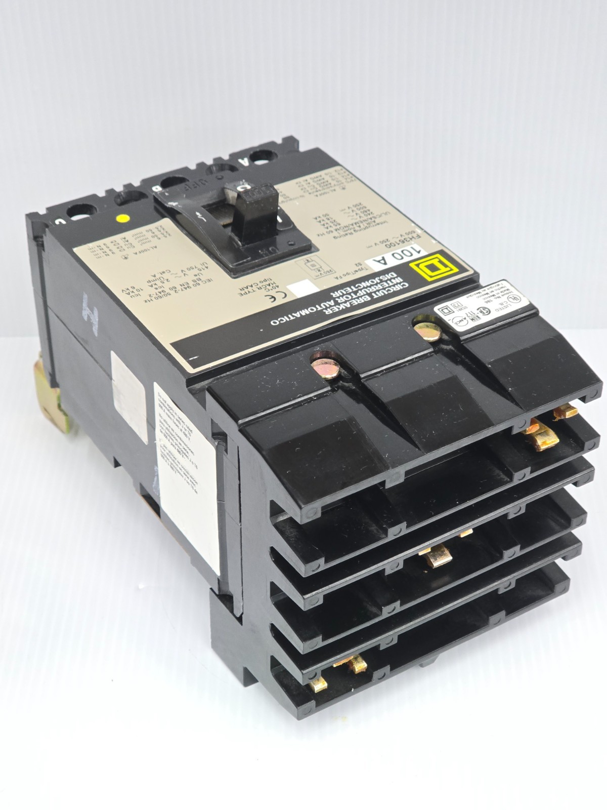 Square D 100 Amp I-Line Circuit Breaker 600 VAC 3 Pole 65 kA FH36100