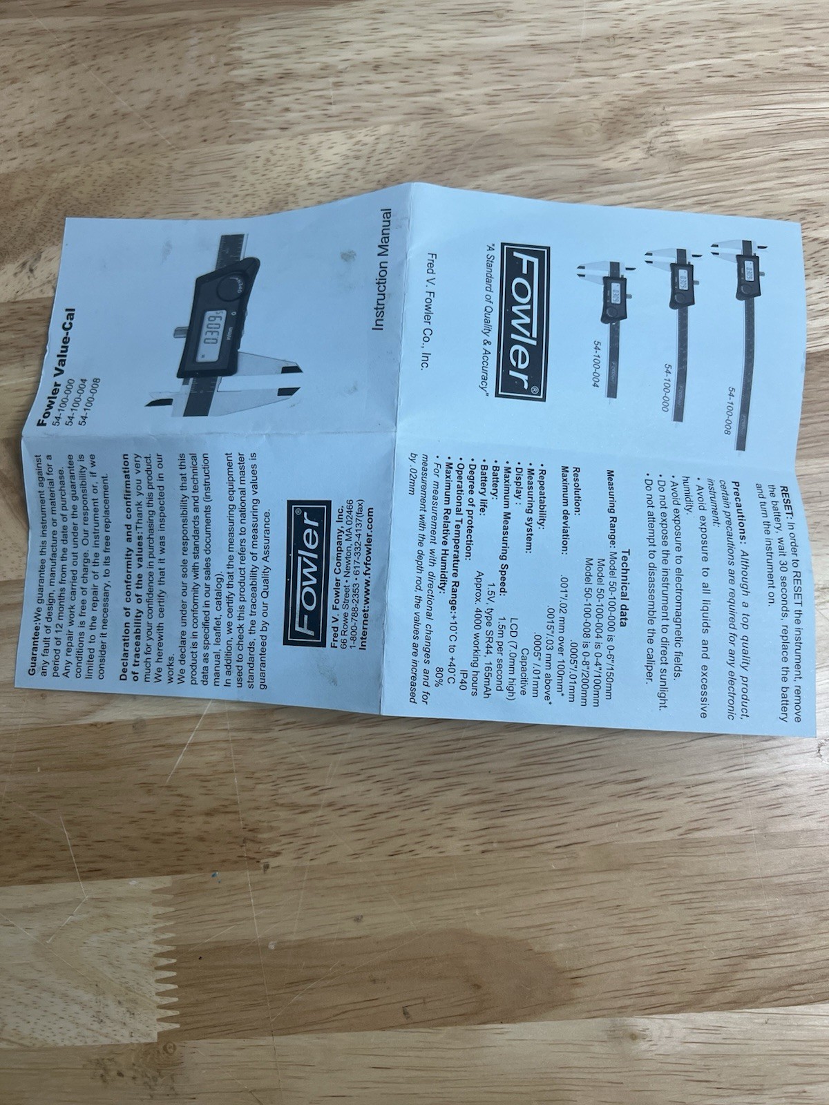 Fowler Electronic Digital Caliper 6″/150mm Range With Original Packing And Case
