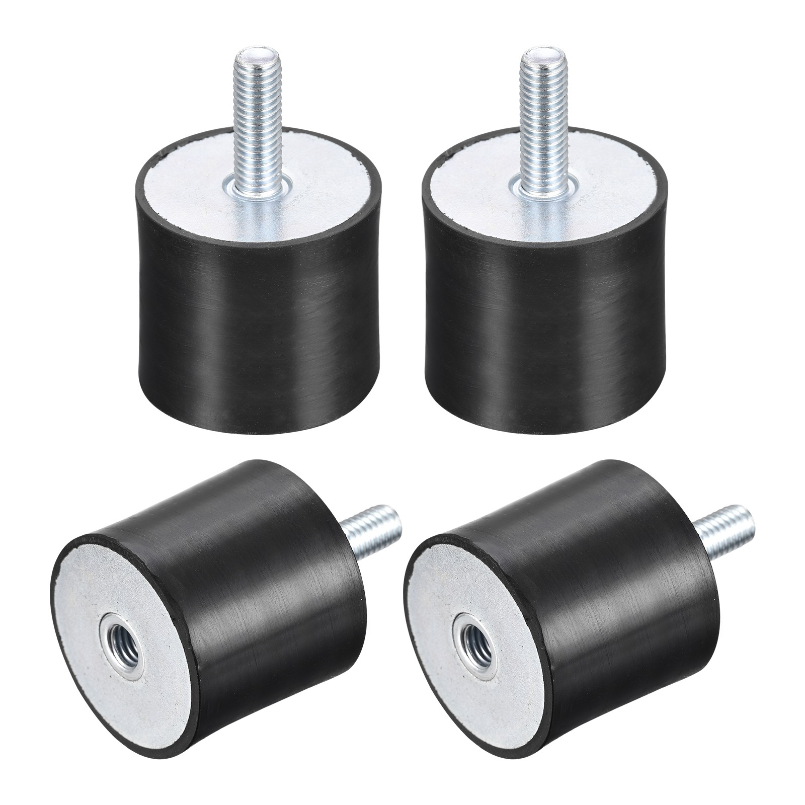4pcs Rubber Mount M8 Male/Female Vibration Isolator Shock Absorber D40mmxH40mm