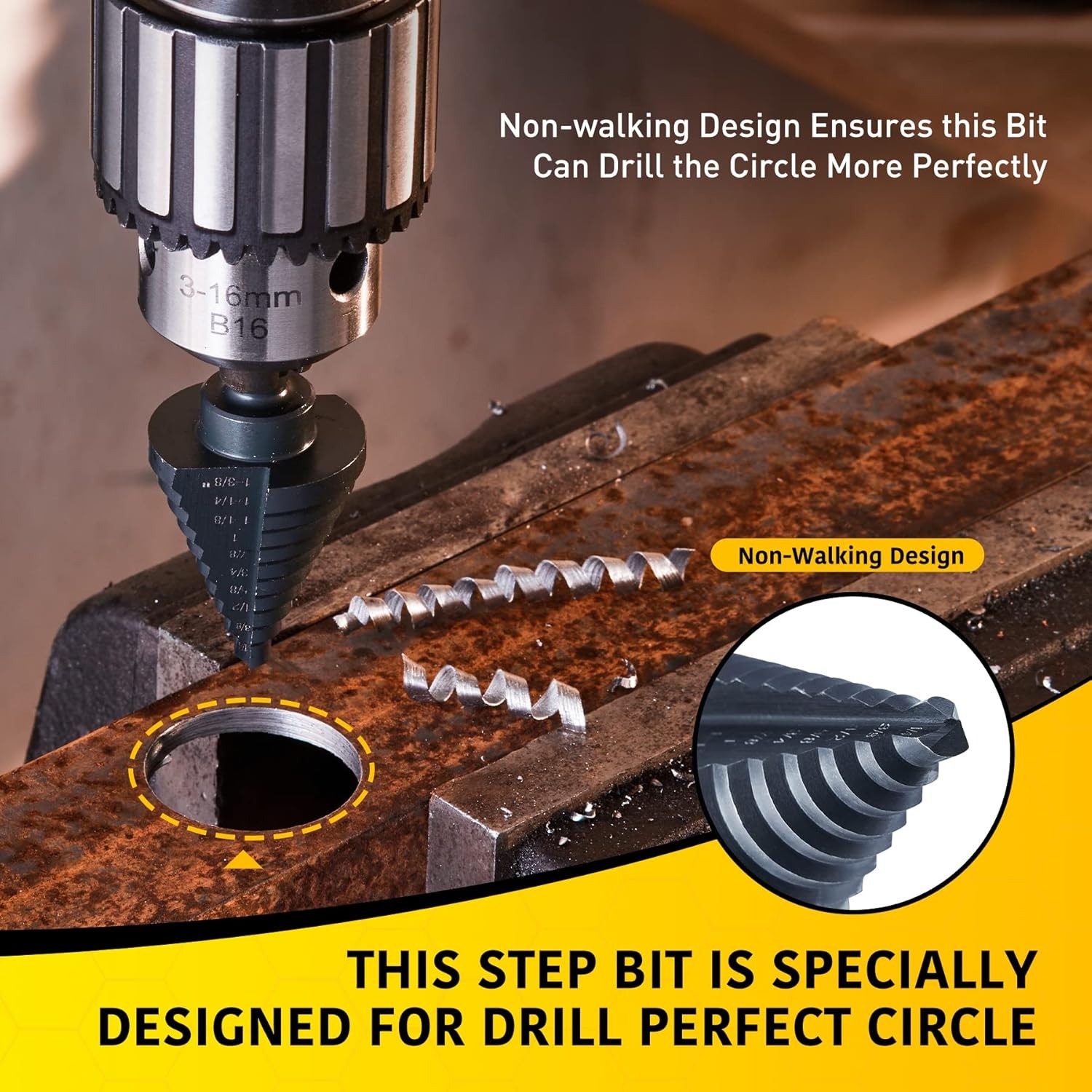 10 Sizes Step Drill Bit for Metal Sheet, 1/4 to 1-3/8 Inches High Speed…