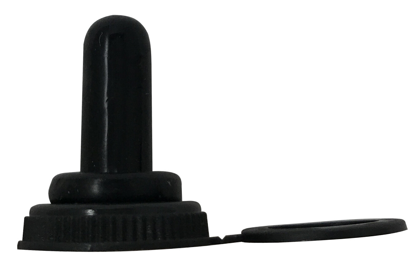 10 Pack Black Rubber Threaded Splash Proof/Dust Resistant Toggle Switch Cover UK